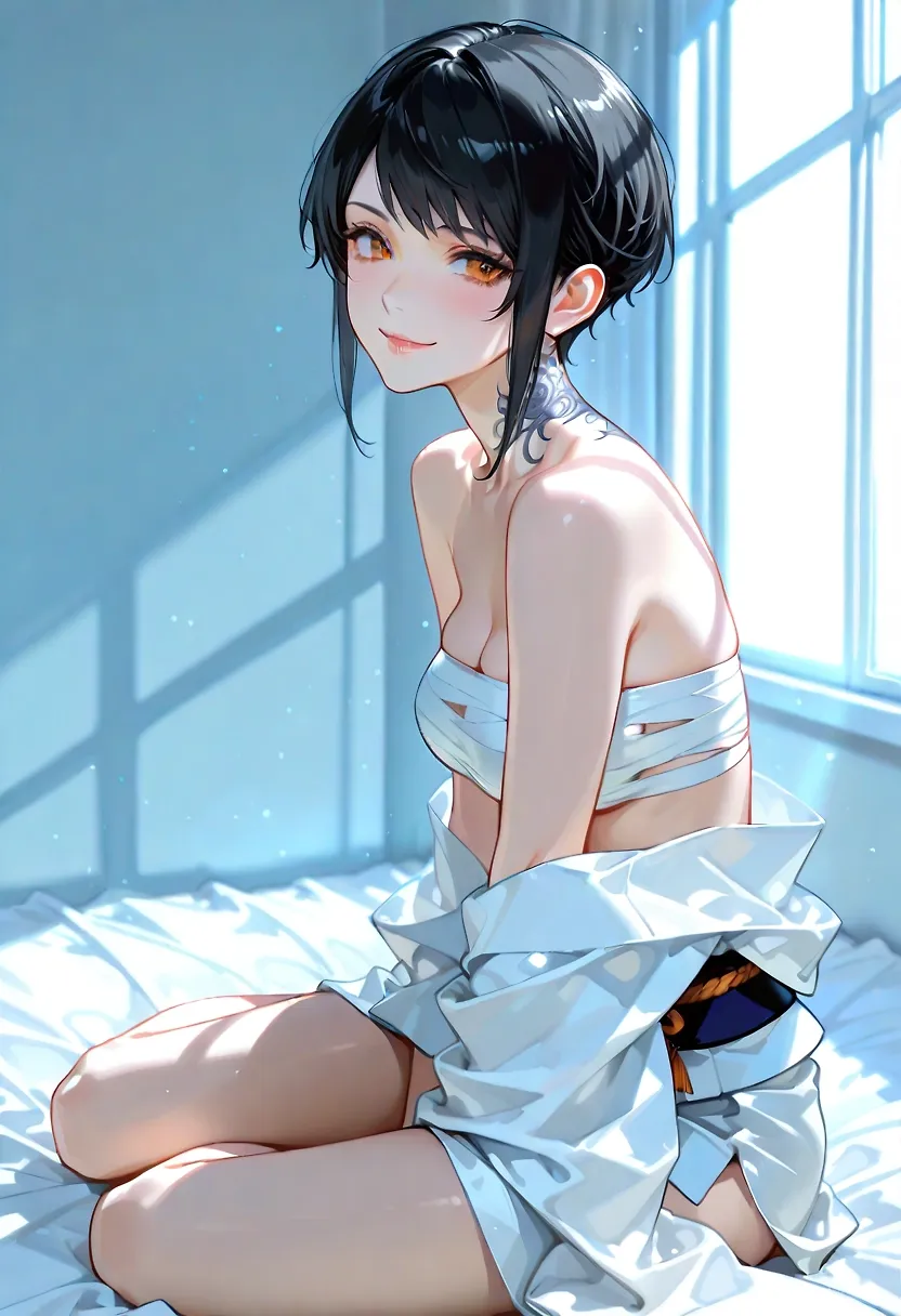 AI art "Delinquent girl on bed"