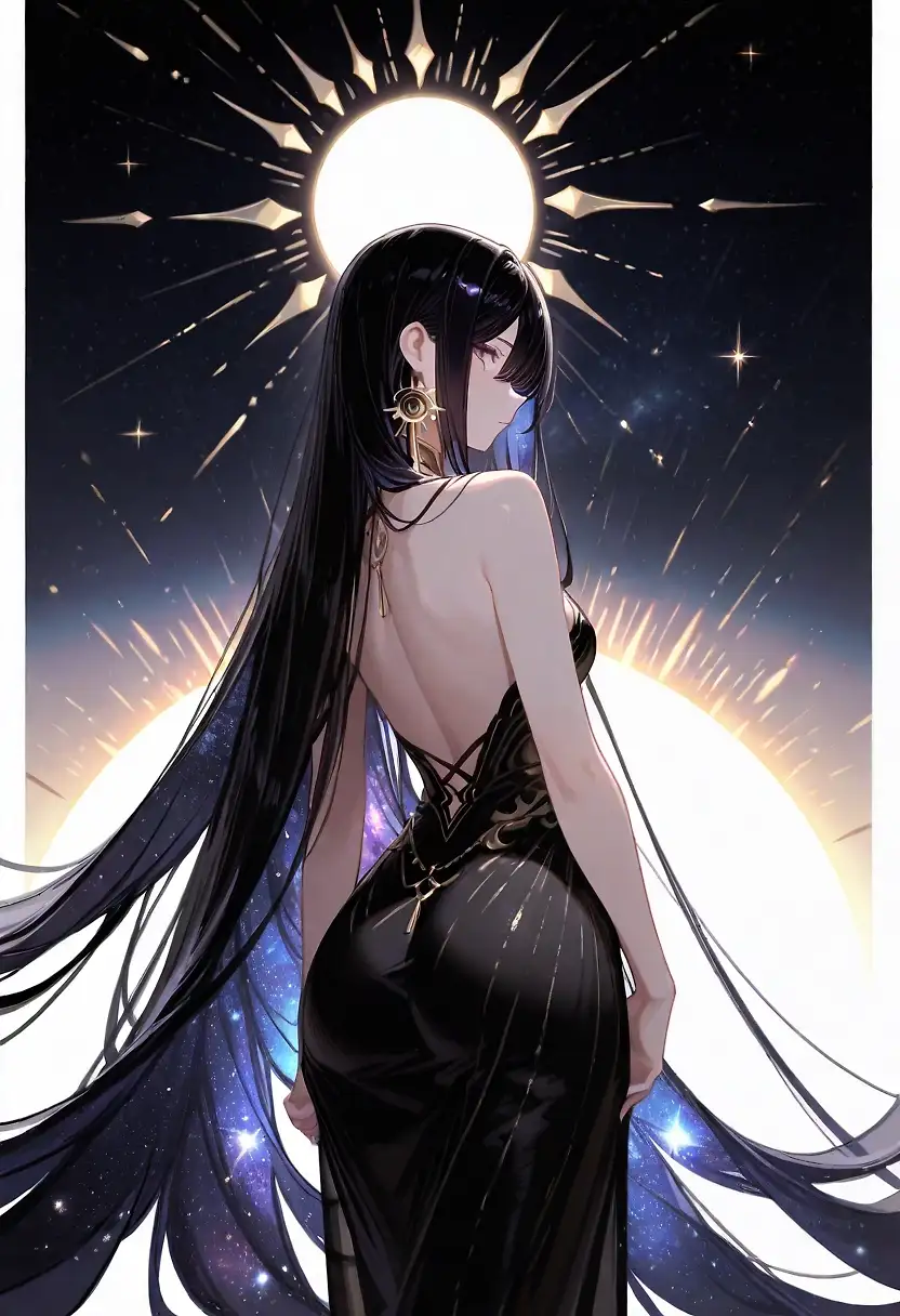 AI art 'The Idea of the Girl with the a Galaxy in her Hair Part 3' with user description 'Please Look for Part 1 and 2 frist.

That little change lead me up to this 🤯 i was simply speechless there was no option to stop here anymore. So i keept going the result was not a girl anymore it was... A goddess! I was really confused from the results and there was only one question in my mind... How? I searched on Google for a galactic Goddess and what i found a Goddess that was called the Godmother and Goddess of the Heaven. The name of the Goddess was Hera and she will bear this from now on.'