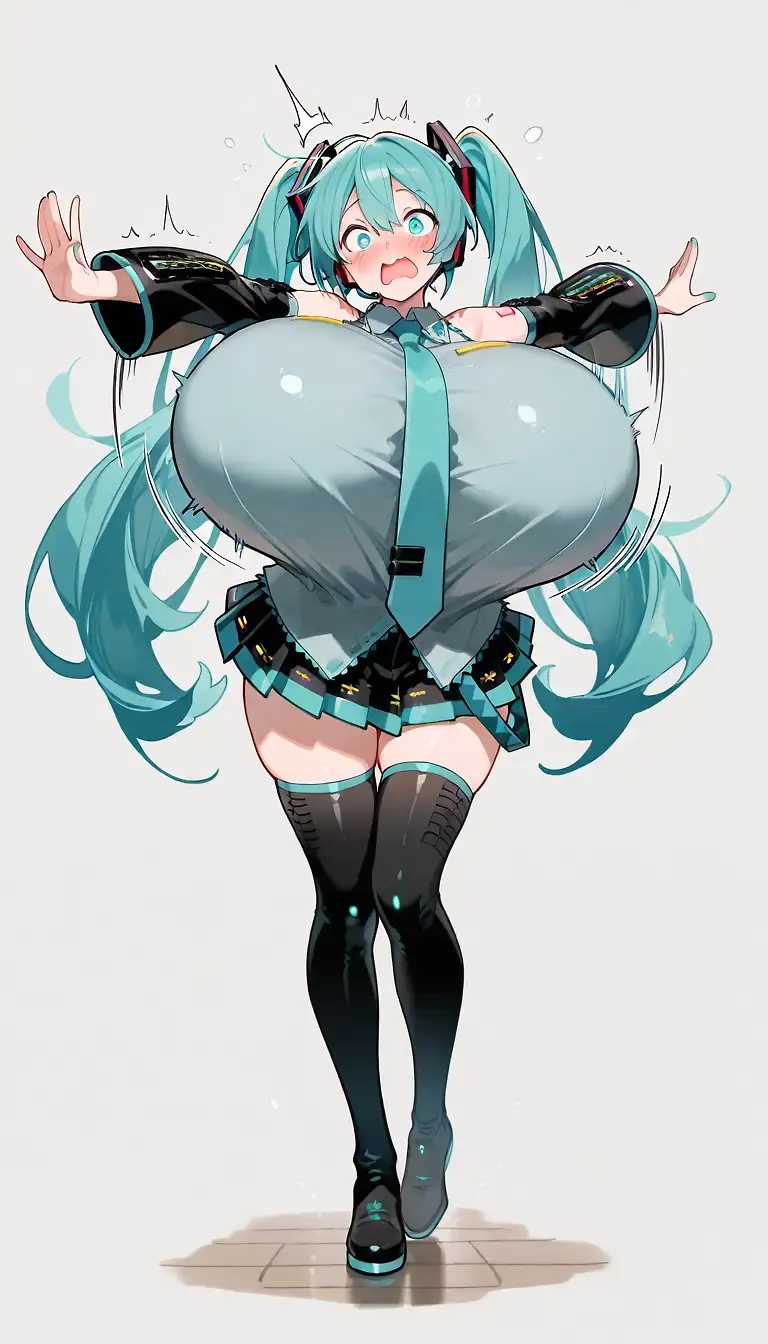 AI art "Miku's Botched Boob Job"