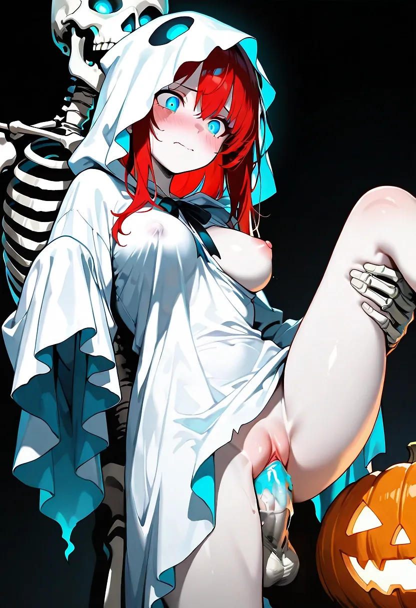 AI art "Red M hardcore Halloween."