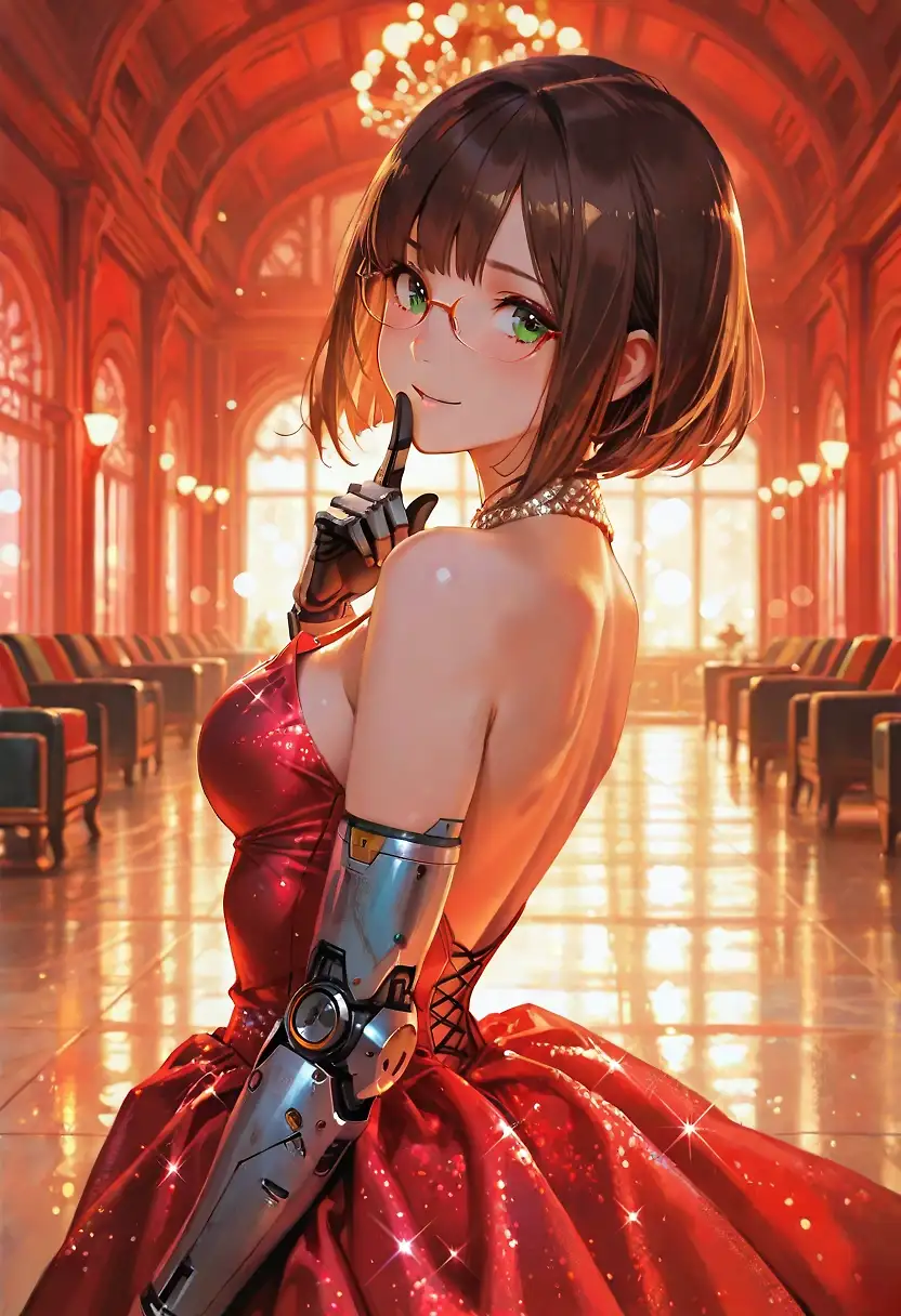 AI art 'Do i look good in red?' with user description 'Did i mentioned that i like red dresses yet? 😋 

How about you two @parda @warmicestudios does it suit Akiko ?'