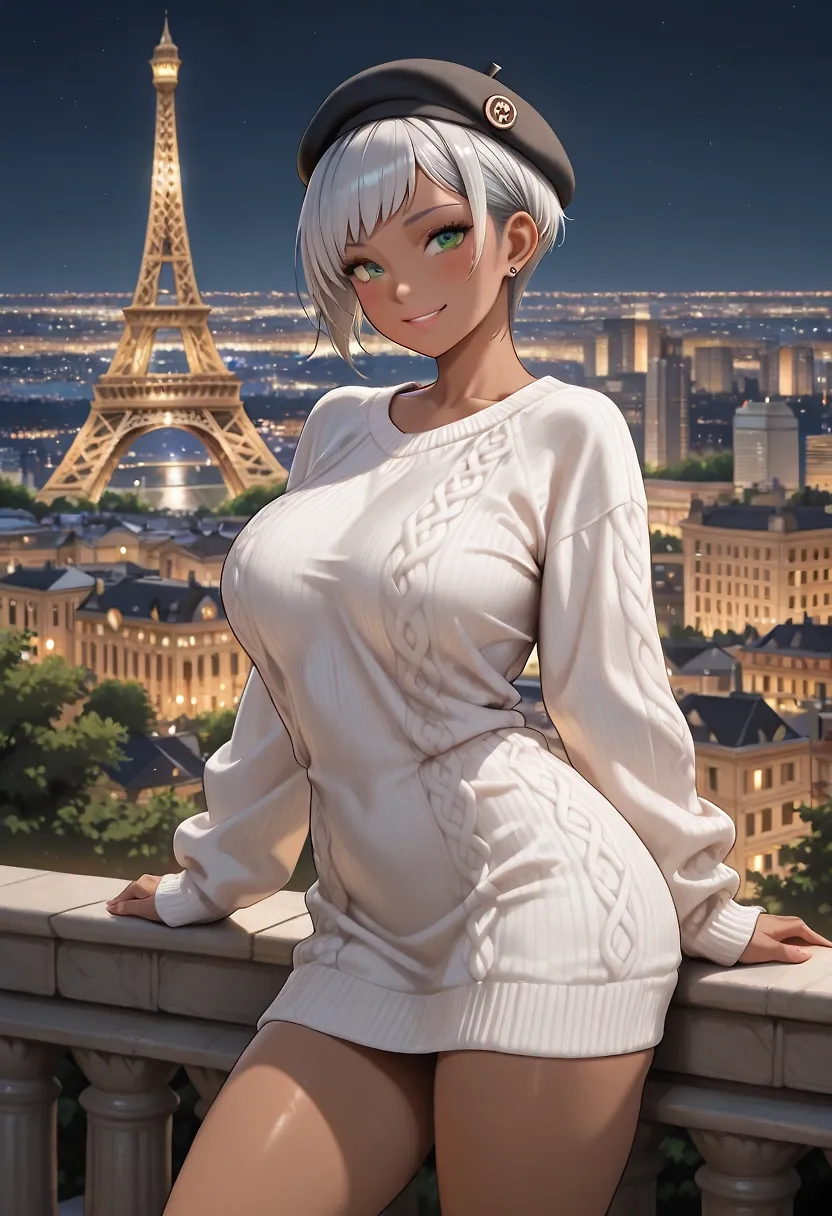 AI art "Celest Vale sees the world 2" with user description "Celest's travels took her across the pond to Paris.

"I'm looking for some authentic French baguettes," Celest said as she checked her map. It wasn't long before a handsome Frenchman offered her directions to a local bakery...and an invitation to show her his home grown baguette.

"Silly boy, you could have gave me this BEFORE the bakery," She said after being cream-filled by his eight inches in her ass.

The next night, Celest satisfied by the warm-up, decided she was ready for a real cross-cultural exchange. 

"You four...I want to see what give the France it's reputation as a romantic country, except...without all the romance."

The quartet understood the assignment. 30 minutes later, Celest was in her hotel room, all her holes filled by French dicks. They took turns, cumming in and on her until they were spent. 

"That was fun boys, but I think you lot could work on your stamina," She criticized. 

On the final day of her trip, she hailed a taxi to go to the Louve Museum. When it was time to pay, she found herself in a bind. One of the gentleman, took all her Euros last night.

"Well, this is embarrassing, I don't have any money right now....is there some....other way I can pay you?" she asked, raising her skirt to show no panties underneath.

Moments later, she found her legs hiked up and a massive dick fucking her senseless.

"This is the baguette i was looking for!" She moaned as the taxi rocked. "Cum on my tits, I want to see it!"

She left the taxi, cum stained but content. 

"I need to call my sister. This place is as advertised." She said."
