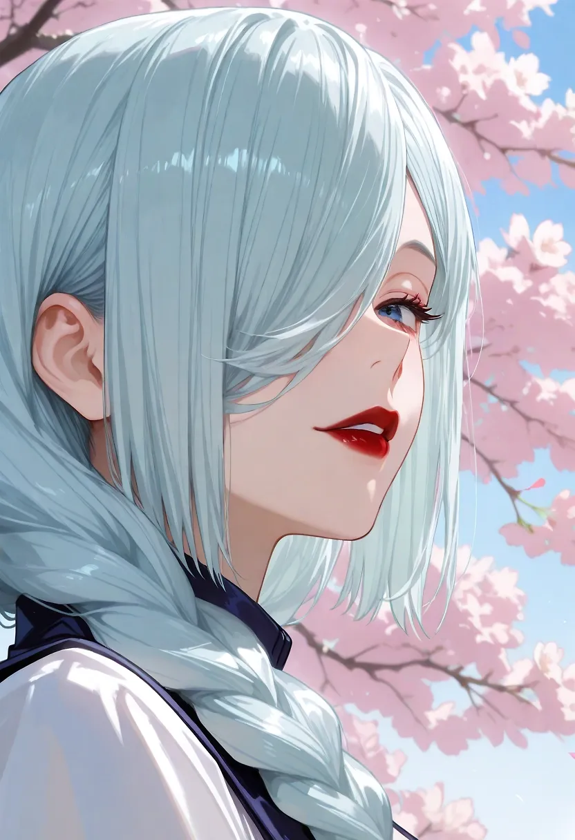 Mei Mei with Cherry Blossoms