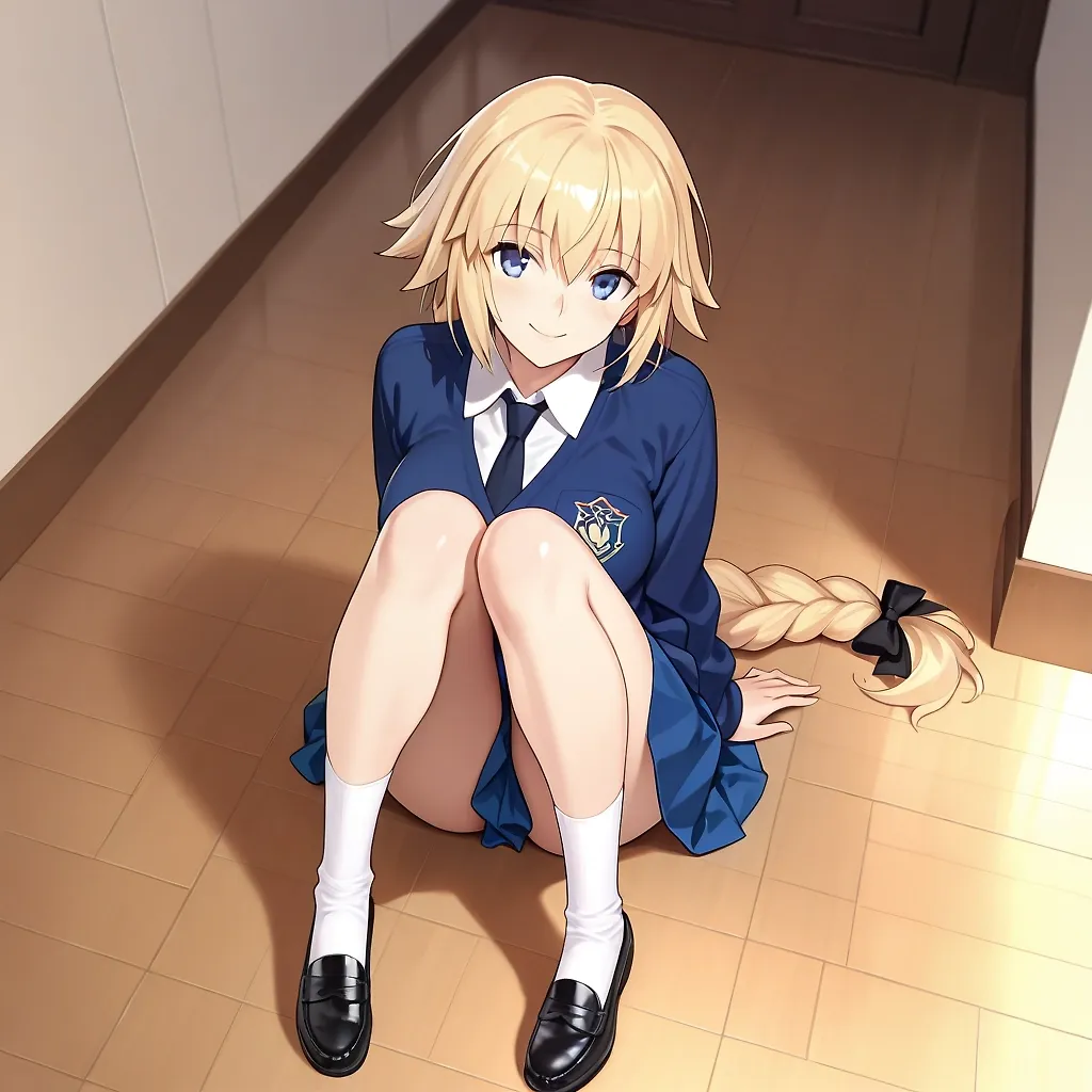 Sitting on school floor