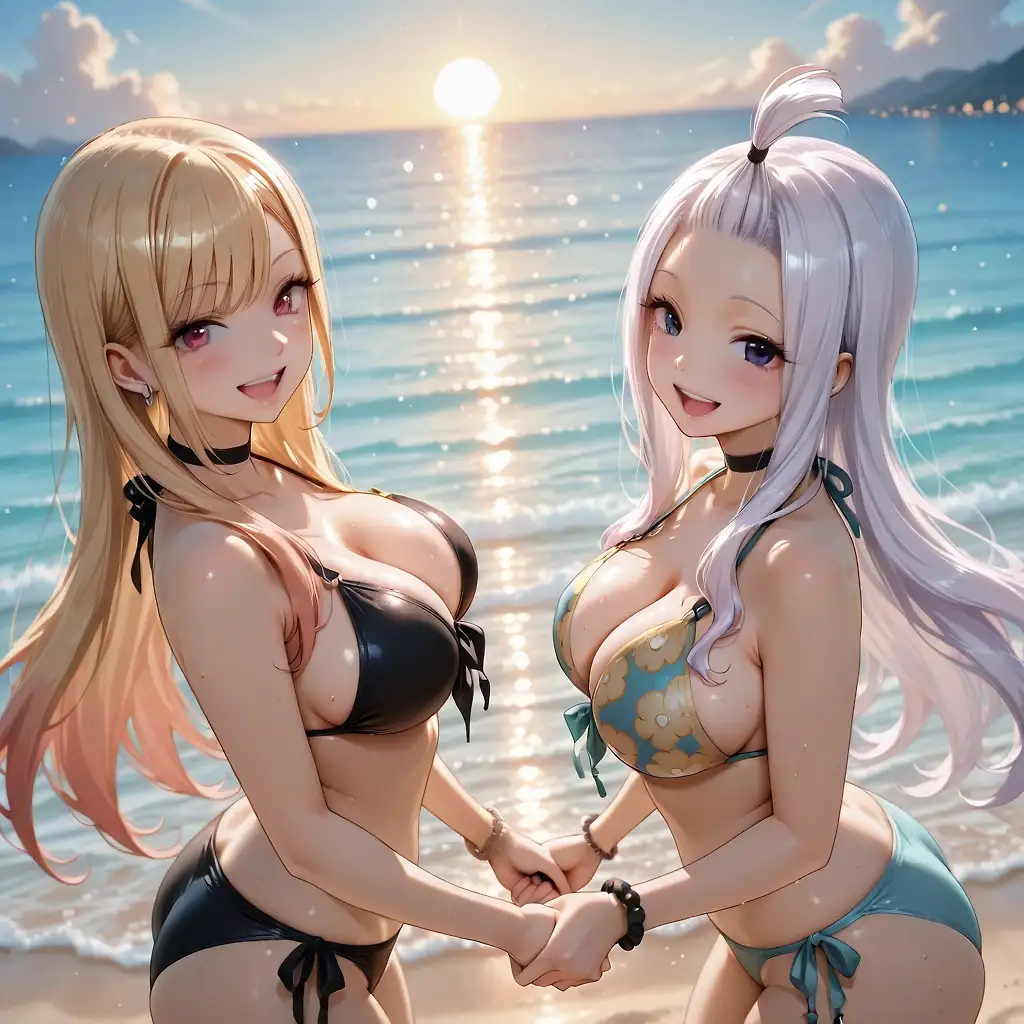 Marin and Mira at the Beach
