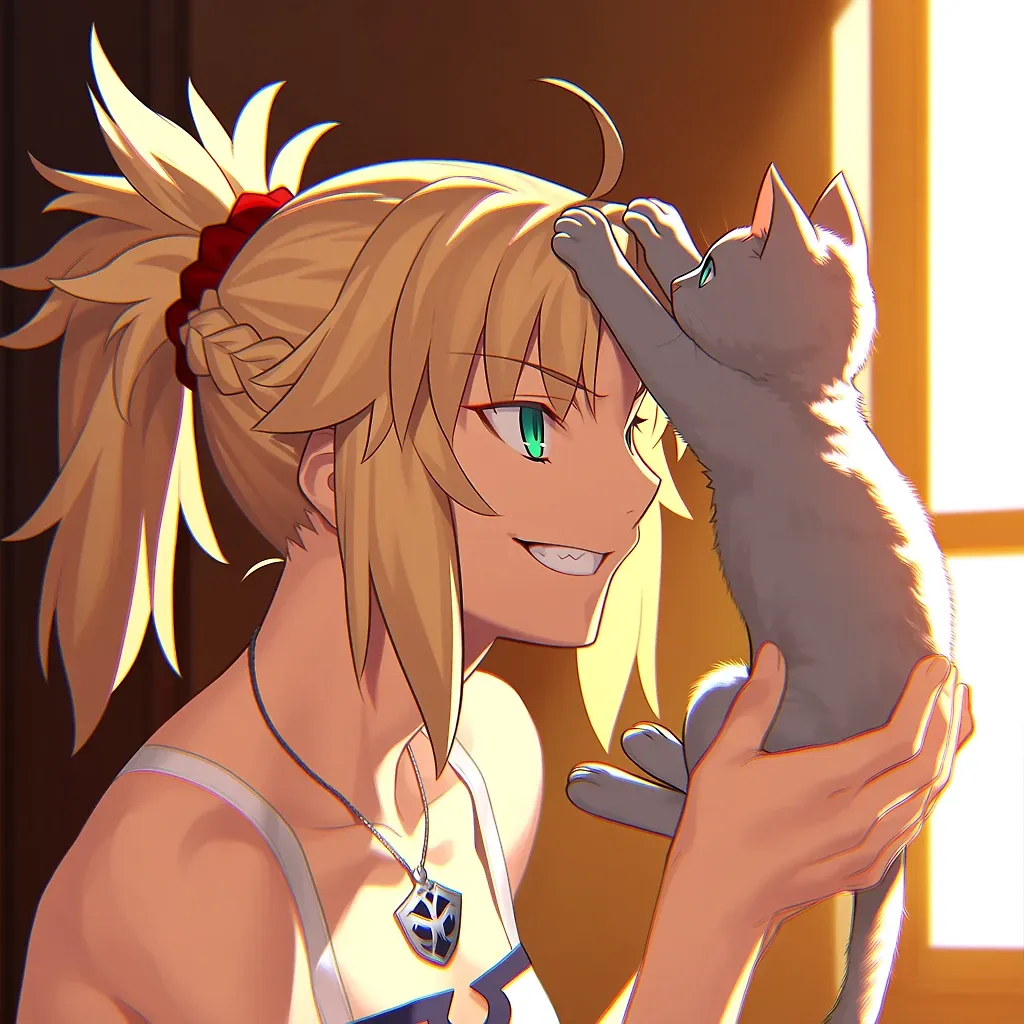 AI art "Mordred x Cat"