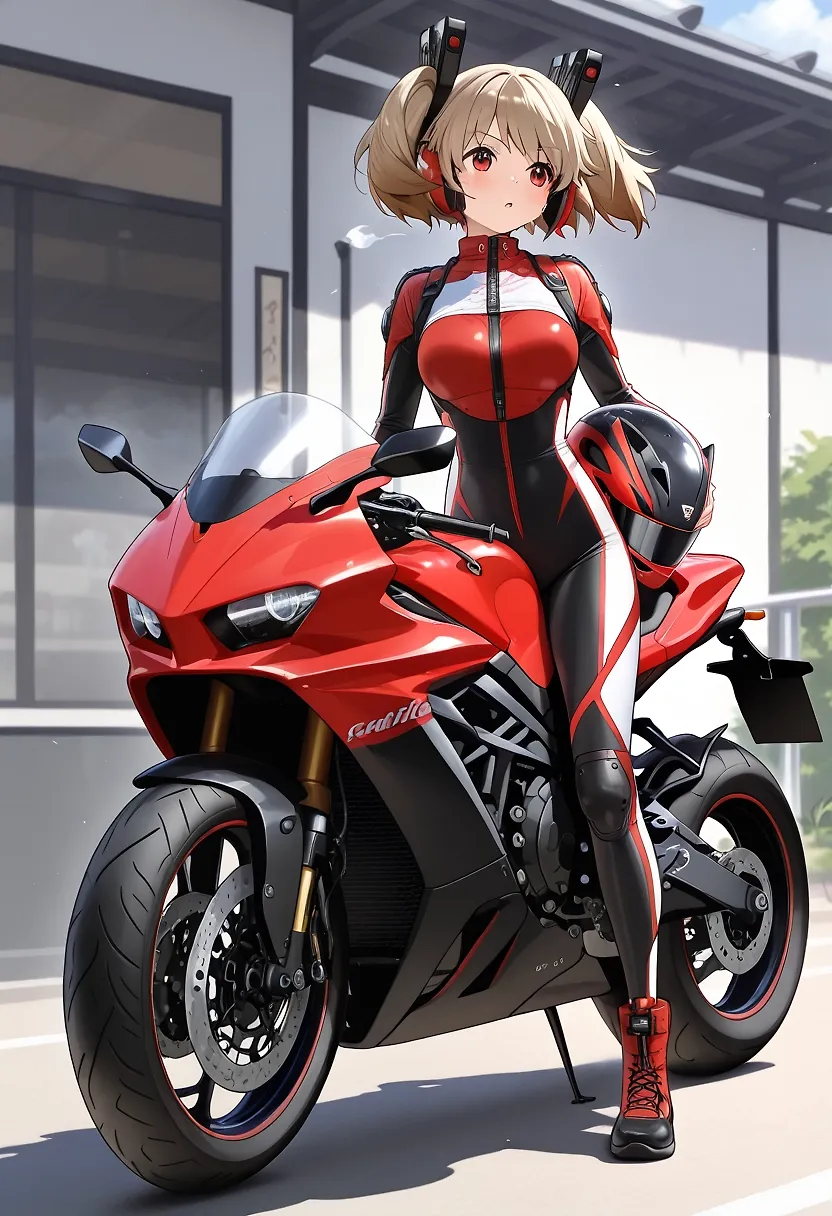 Burnice on a bike