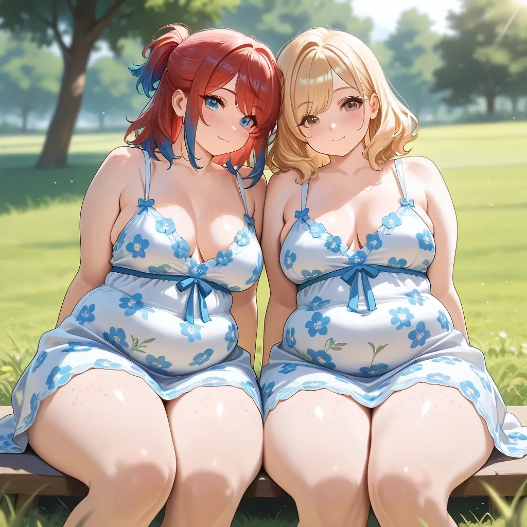 AI art "What Is This, a Crossover Episode?" with user description "Major shoutouts to @ironsteel54. Had to put our OC's together. His OC Holly is the adorable redhead."