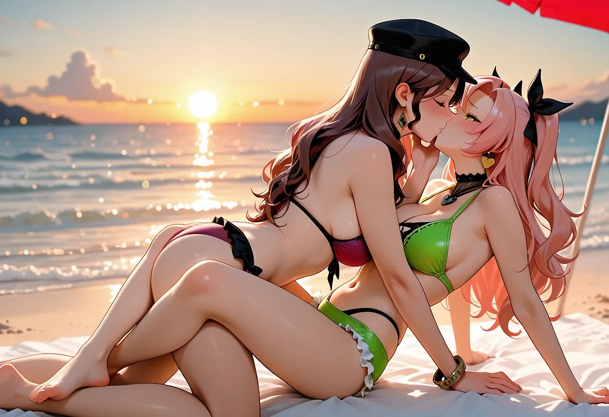 AI art "Dorothea Arnault x Nicole Demara" with user description "Lovely time at beach"