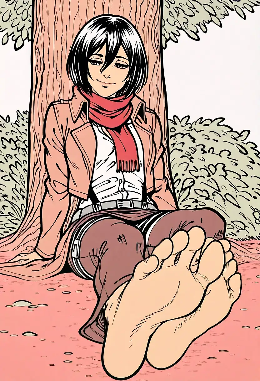 AI art 'Mikasa Feet <3' with user description 'various models, similar prompts'