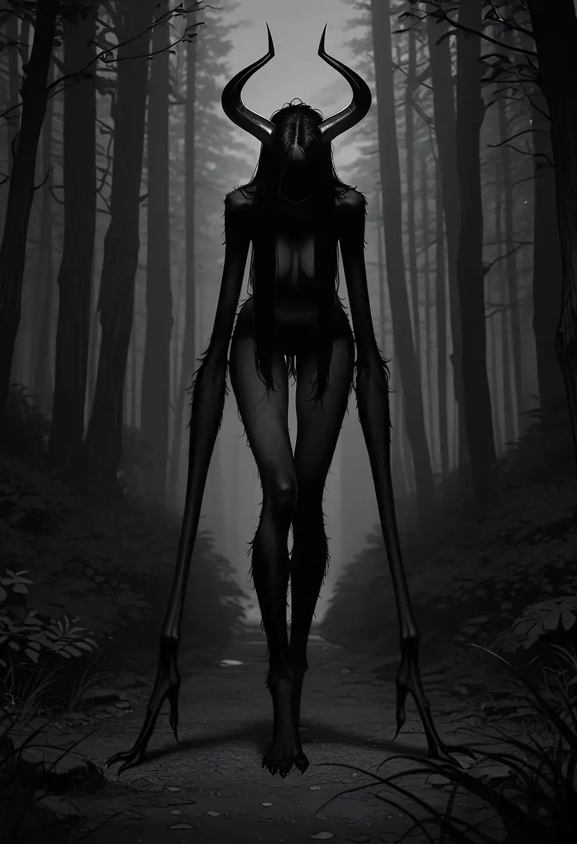 AI art 'CHALLENGE: Greyscale - Respect the woods -' with user description '@a_casual_prompter I decided to go with the greyscale option and theme for the challenge. (Challenge did not specify Anima so i used One Obsession who i am more familiar with 😅) Although i love horror movies with scenes with the "green night vision" (Like REC) i believe Greyscale is much, much better to impose dread. And some of the inspirations i write about below showcase that the best.

Inspirations for this:
1) The video game DARKWOOD, the best survival horror game ever for me and best horror experience i ever had. Trailer: https://www.youtube.com/watch?v=uuv6Zy3FIZM
2) The upcoming movie WERWULF from Robert Eggers and his Lighthouse movie as well. Trailer: https://www.youtube.com/watch?v=cmjpadVj-Vk

Be patient.
Focus.
Respect the woods.
🌲🌲🌲🌲🌲🌲🌲🌲🌲🌲🌲🌲🌲🌲🌲
🌲🌲🌲🌲🌲🌲🌲🌲🌲🌲🌲🌲🌲🌲🌲

Music to play when going over the images: https://www.youtube.com/watch?v=JLd58vK54sk'