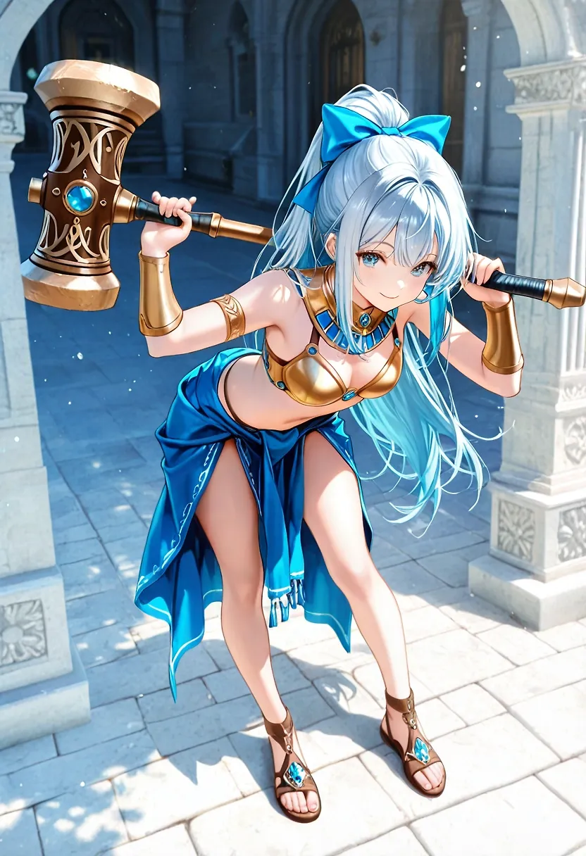 AI art "Mysterious Dancer" with user description "Tried to recreacte my first waifu crush and I got pretty close. I wonder if any of you will recognise her?"
