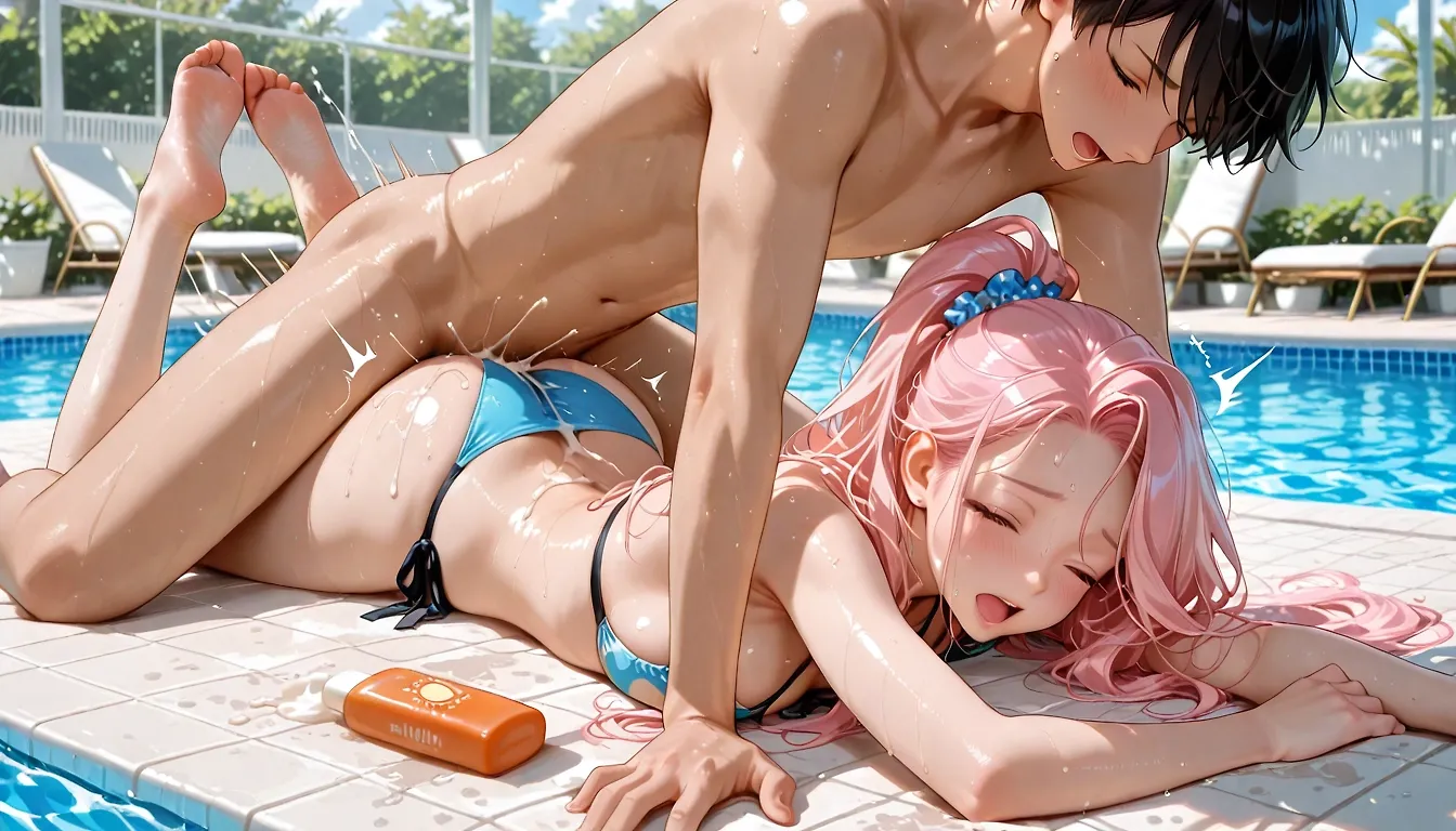 hot day at the pool