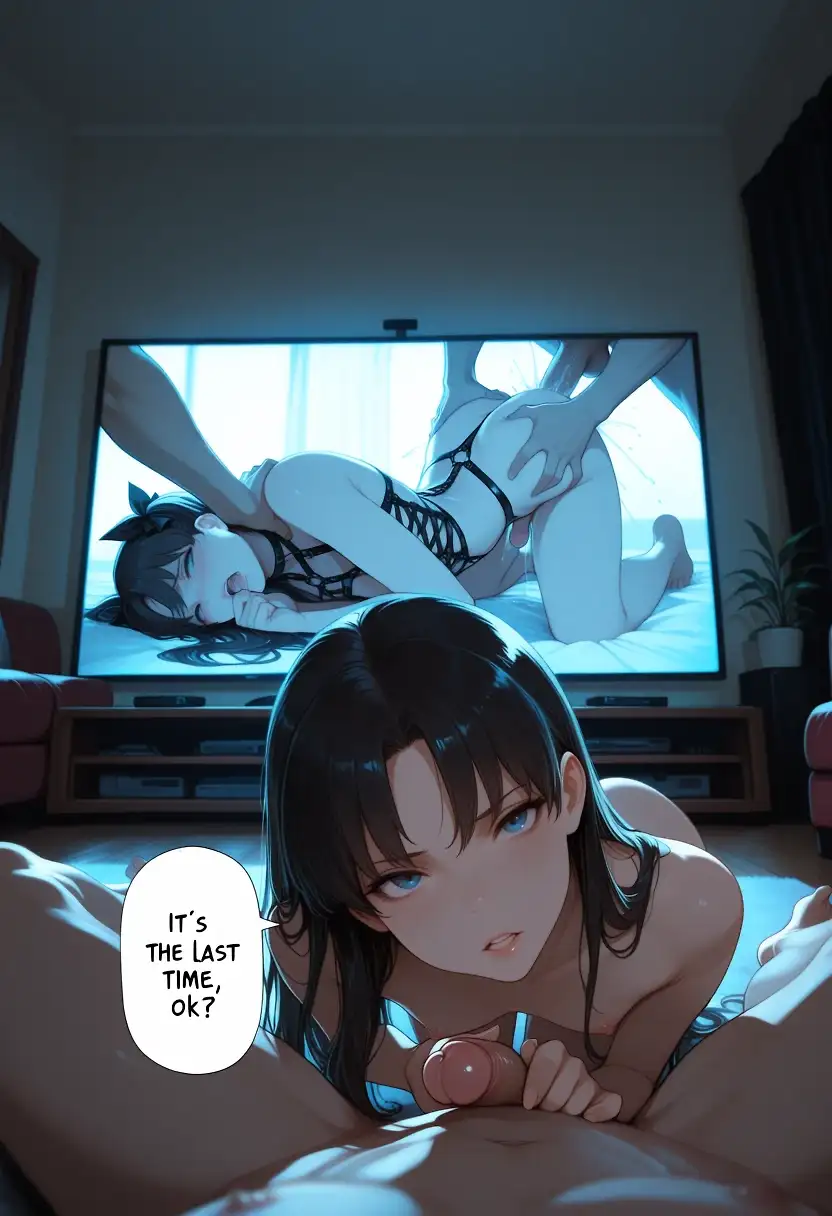 AI art 'Watching a video with Rin'