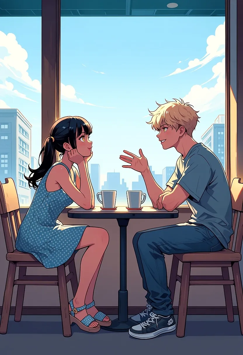 AI art "Cafe date"