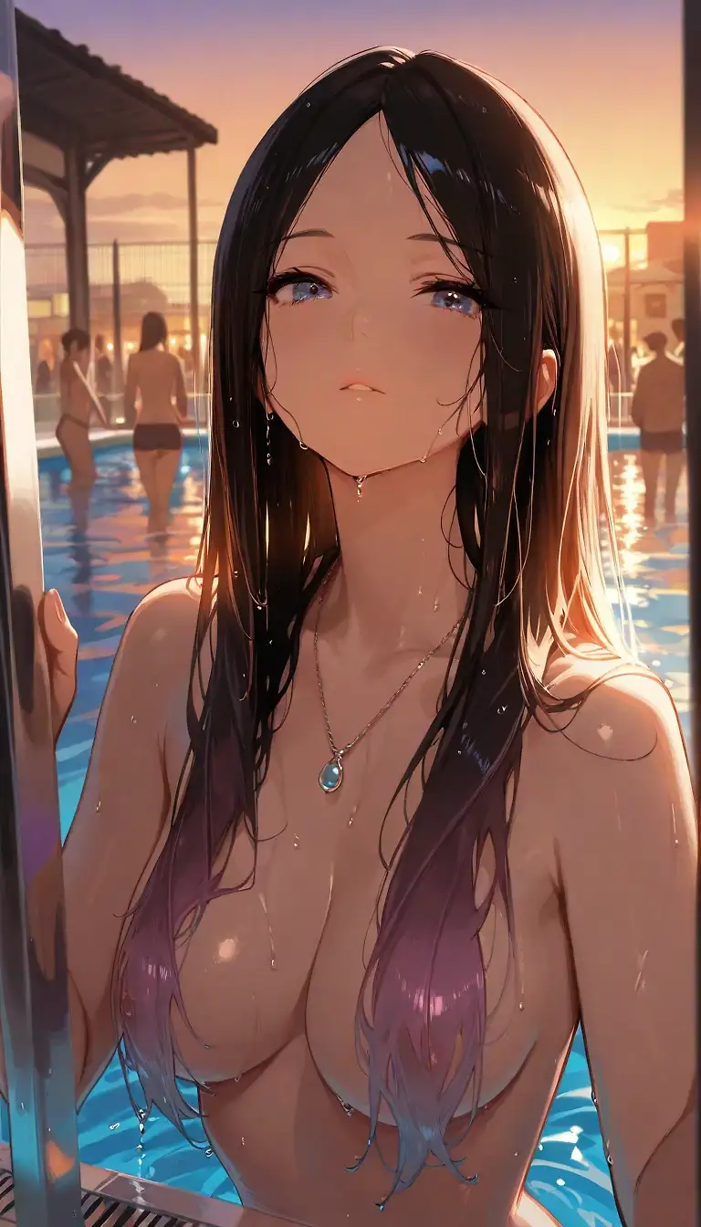 AI art '🌞 Pool Party!' with user description 'I am joining the pool party! 😎

@octavian @warmicestudios @zuzul @cef_ultra @warmicestudios @parda @bad77 @terror2 @barry915 @blackhairedstudent  @zesoul @kendarfulgrim  @onlyyouprod  @smut317   @gildenstein  @reptorn'