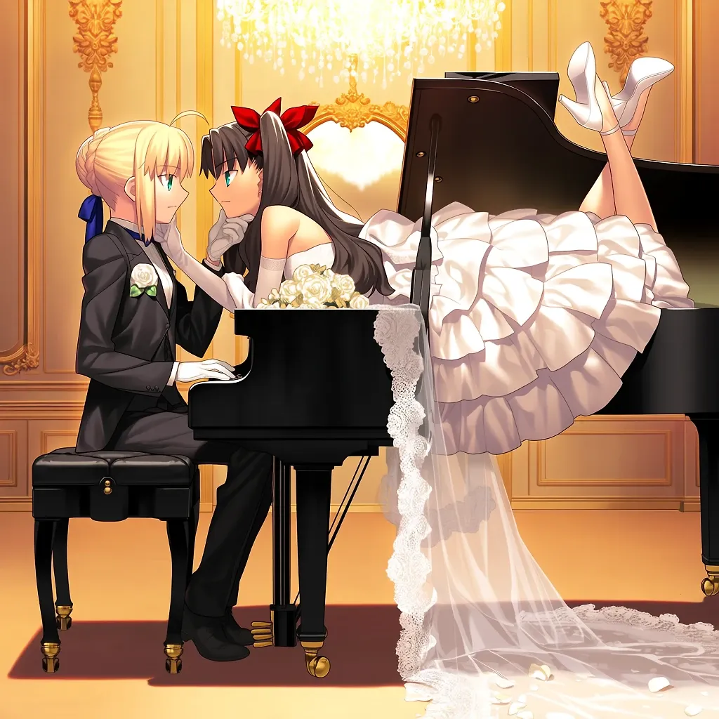 AI art "Saber x Rin Toesaka"