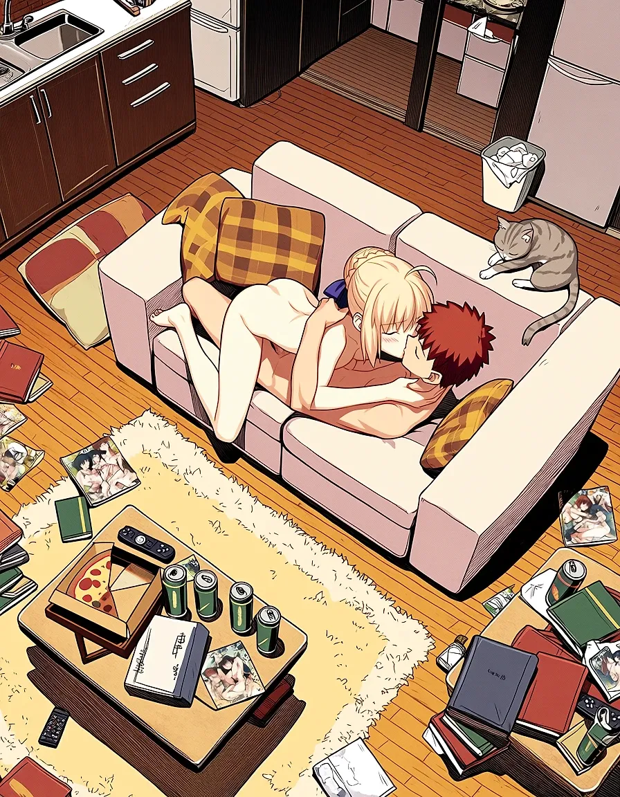 AI art "Saber x Shirou"