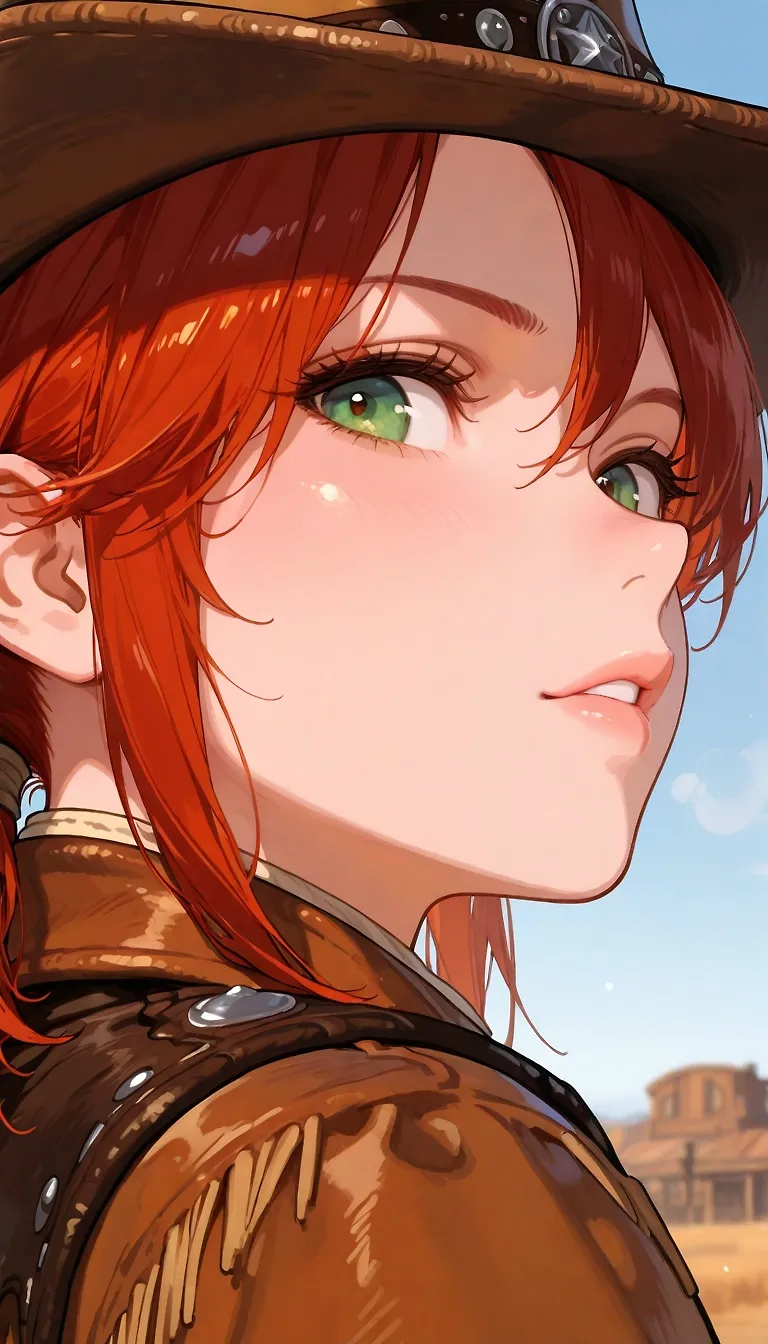 AI art "Miss Belle" with user description "After @octavian posted his amazing "Southern Girls" set with girls in cowboy hats, I had a blasphemous idea: how about a hentai Wild West?
So, here it is. Meet Miss Belle and her horse, nicknamed Whore's Horse 🤠"