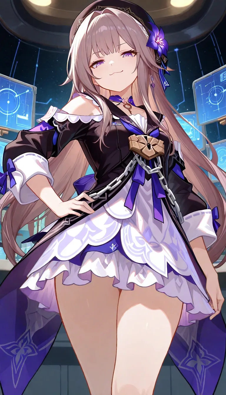AI art "Herta Puppet" with user description "can smug ¬‿¬"