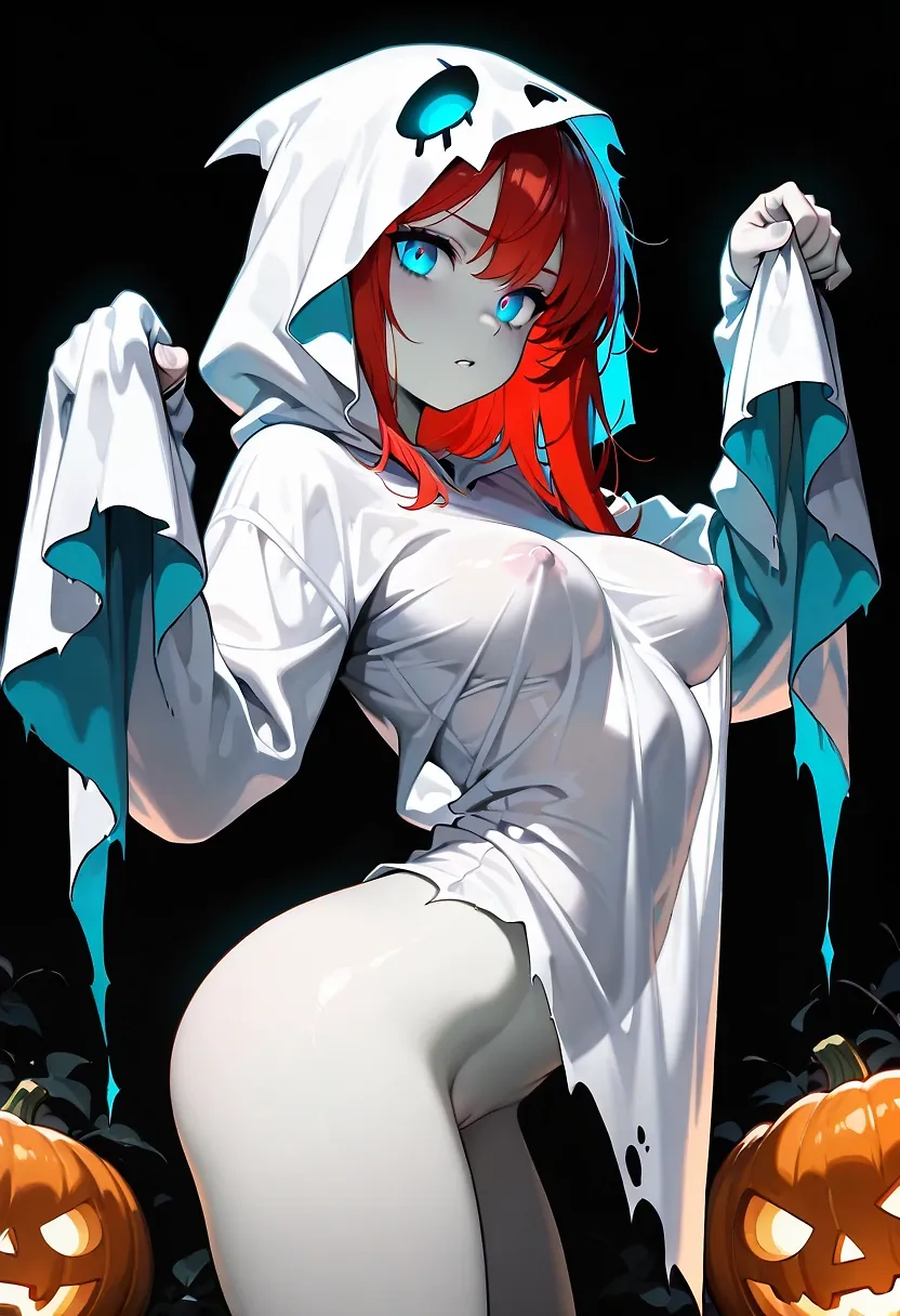 AI art "Red M ghost"