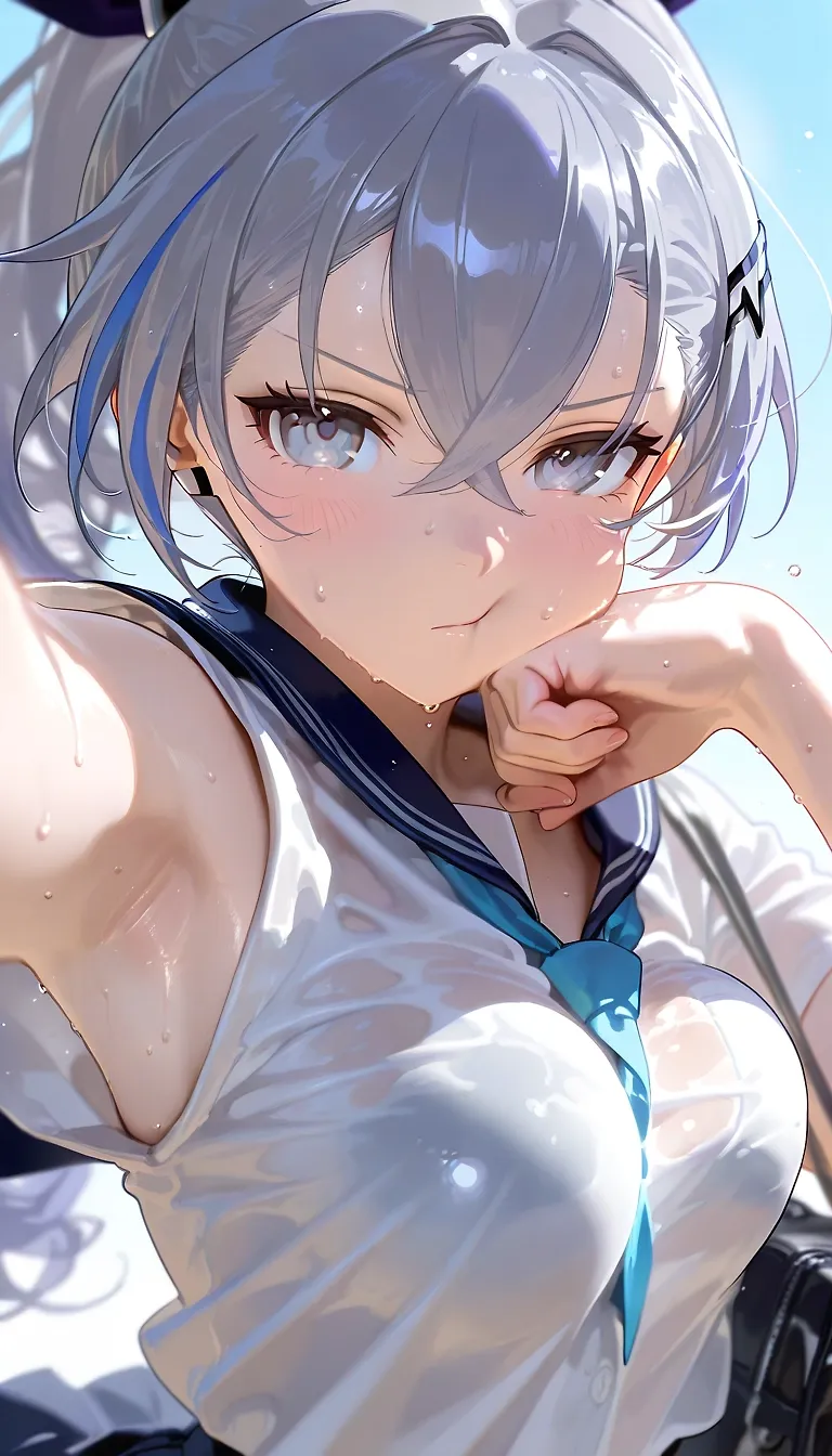AI art "Silver wolf JK" with user description "Day after school..."