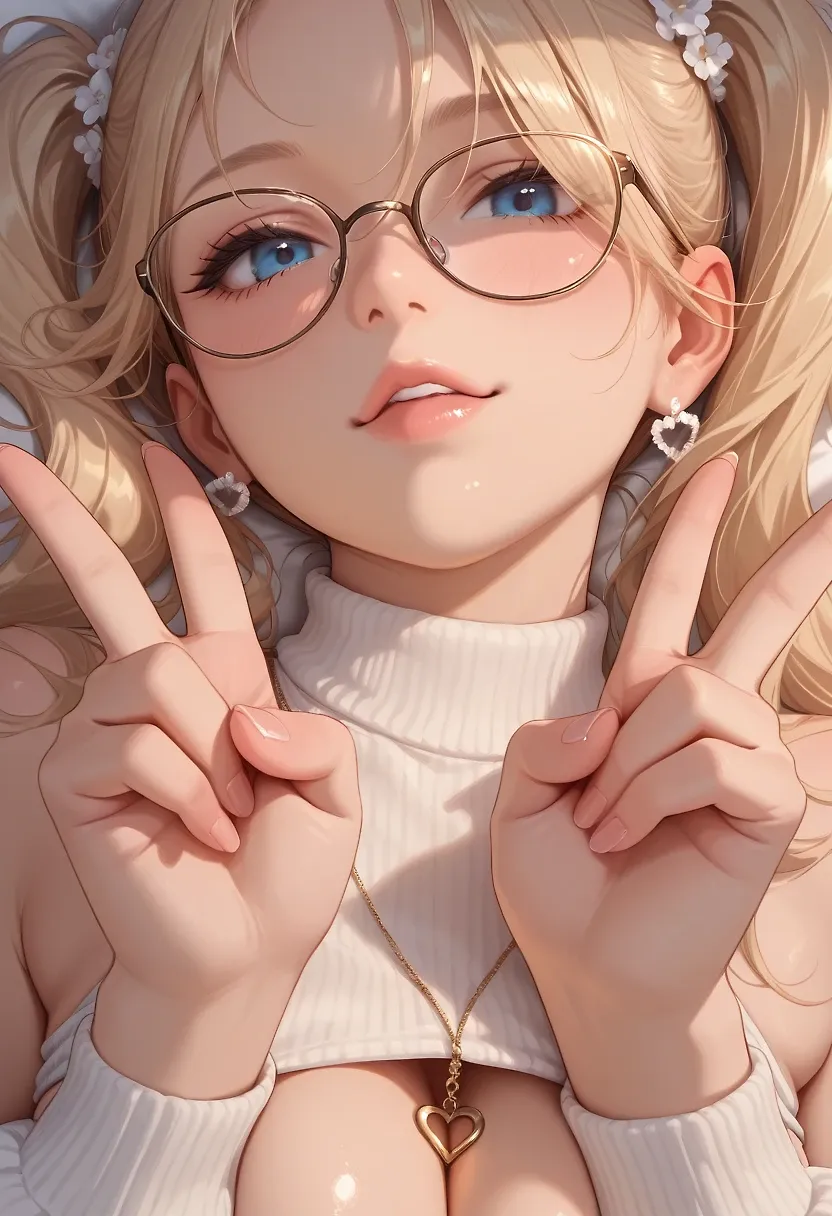 AI art "Selina modeling stills" with user description "Doesn't she look cute with glasses?"