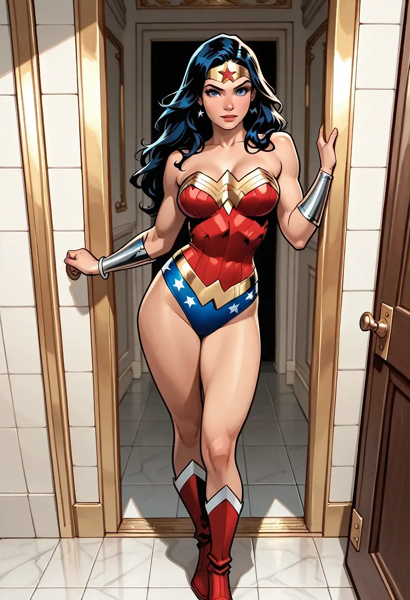 AI art 'DC Girls: Wonder Woman' with user description 'Wonder Woman gets fucked by a fan.'