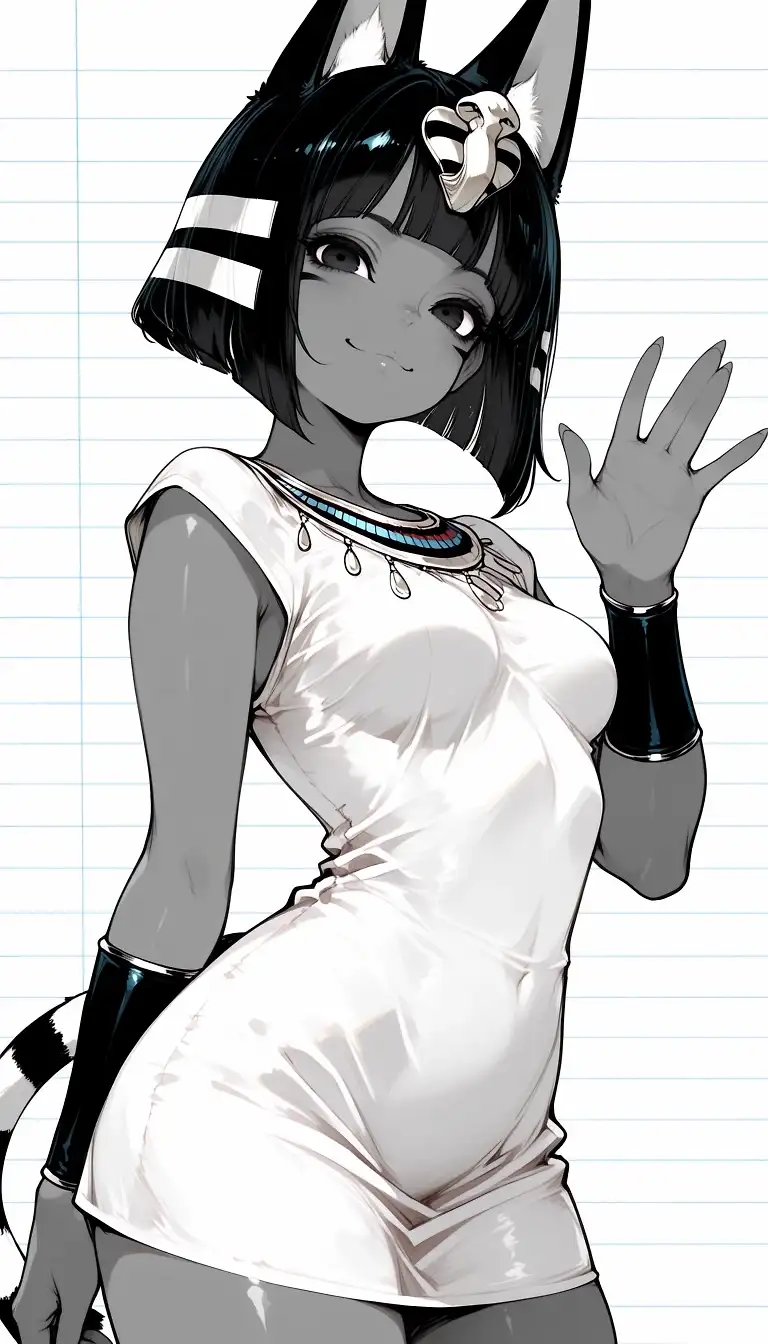 AI art "Sketching Ms. Ankha"