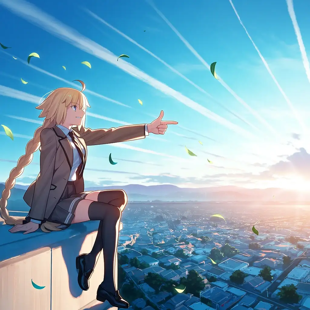 AI art 'Jeanne D'arc x Rooftop'