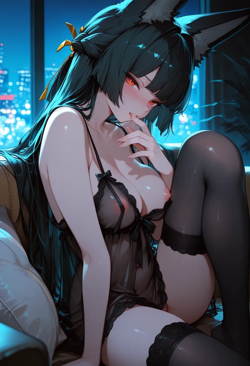 At night