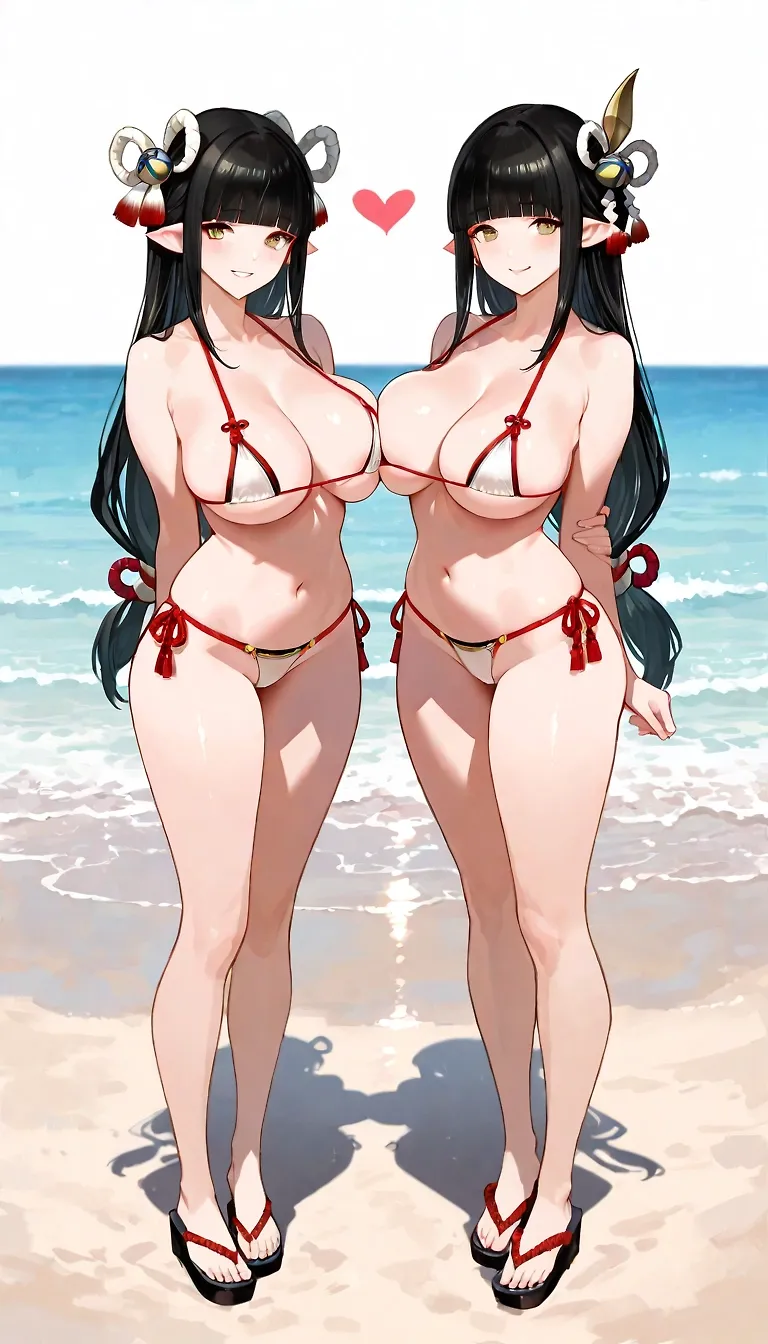 AI art "bikini hinoa&minoto"