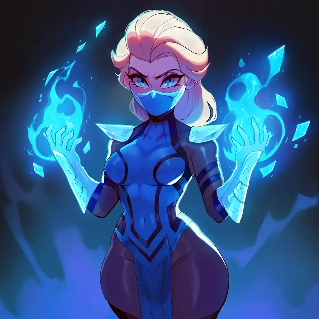 AI art 'Elsa (Frozen) x Sub Zero (Mortal Kombat)' with user description 'Sub-Elsa

Sub-Elsa was not simply born with ice powers—she was born into an ancient lineage.

Long before Arendelle became a peaceful kingdom, her bloodline belonged to a secret order known as the Frostguard, warriors who wielded cryomancy not as a gift, but as a responsibility. They were protectors of balance, trained to control the cold with precision and restraint. Emotion was seen as weakness. Control was survival.

From childhood, Sub-Elsa was trained in isolation.

Her father, the last true master of the Frostguard, recognized her immense potential—and her danger. Unlike those before her, Sub-Elsa’s power wasn’t just controlled ice… it was living winter. Storms answered her thoughts. Frost spread with her emotions. If left unchecked, she wouldn’t just freeze enemies—she could bury entire kingdoms.

Like Sub-Zero, she was taught one rule above all:

**Control is everything.**

But control came at a cost.

Sub-Elsa was separated from her sister, taught to suppress emotion, to silence fear, anger, even love. Every lesson hardened her, shaping her into a weapon rather than a person. She learned to form blades of ice in her hands, to freeze the ground beneath her enemies, to move through battle with cold precision. Her power became sharp… efficient… feared.

Yet beneath that discipline, something unstable remained.

When her father died under mysterious circumstances—rumored to involve a rival faction seeking control of the Frostguard’s secrets — Sub-Elsa was left alone to inherit both the throne and the burden of her lineage. Untrained in leadership but perfected in restraint, she withdrew even further, fearing that any loss of control would expose her true nature.

At her coronation, that fear became reality.

Overwhelmed by pressure and emotion, her power erupted—not as a simple accident, but as a full awakening. A massive winter storm consumed the kingdom, and for the first time, Sub-Elsa stopped holding back.

She didn’t run because she was afraid of hurting others.

She ran because part of her didn’t want to stop.

In the frozen wilderness, Sub-Elsa embraced her abilities fully, refining them beyond anything the Frostguard had ever achieved. She forged armor from ice, summoned blizzards at will, and shaped entire landscapes with a thought. Like Sub-Zero, she became both warrior and master—no longer bound by fear, but by purpose.

But the conflict remained.

Was she a protector of balance… or a force of destruction waiting to be unleashed?

When her past caught up to her—her sister, her kingdom, and the truth behind her father’s death — Sub-Elsa was forced to confront not just her enemies, but herself. A rival cryomancer, tied to the same ancient order, sought to claim her power and finish what had been started.

The final battle wasn’t just about strength.

It was about identity.

Sub-Elsa realized what her father never could: control wasn’t about suppressing emotion—it was about mastering it. Her power didn’t come from cold detachment, but from balance between heart and discipline.

And in that moment, she surpassed the Frostguard entirely.

She became something new.

Not just a wielder of ice… but its queen.

A force who could freeze armies—or protect a kingdom with a single storm.

And like Sub-Zero, Sub-Elsa proved that true strength is not the absence of emotion—

It’s the ability to command it.'
