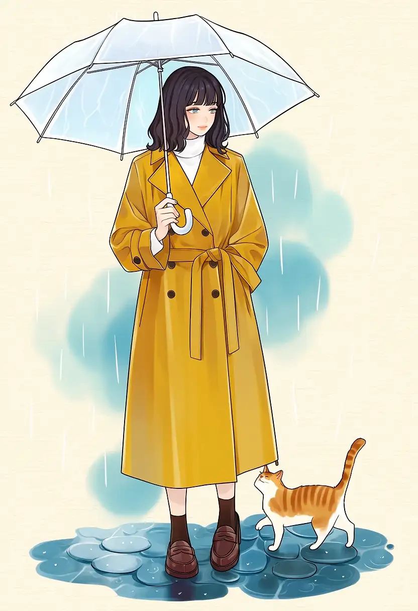 AI art 'Woman with stray cat'
