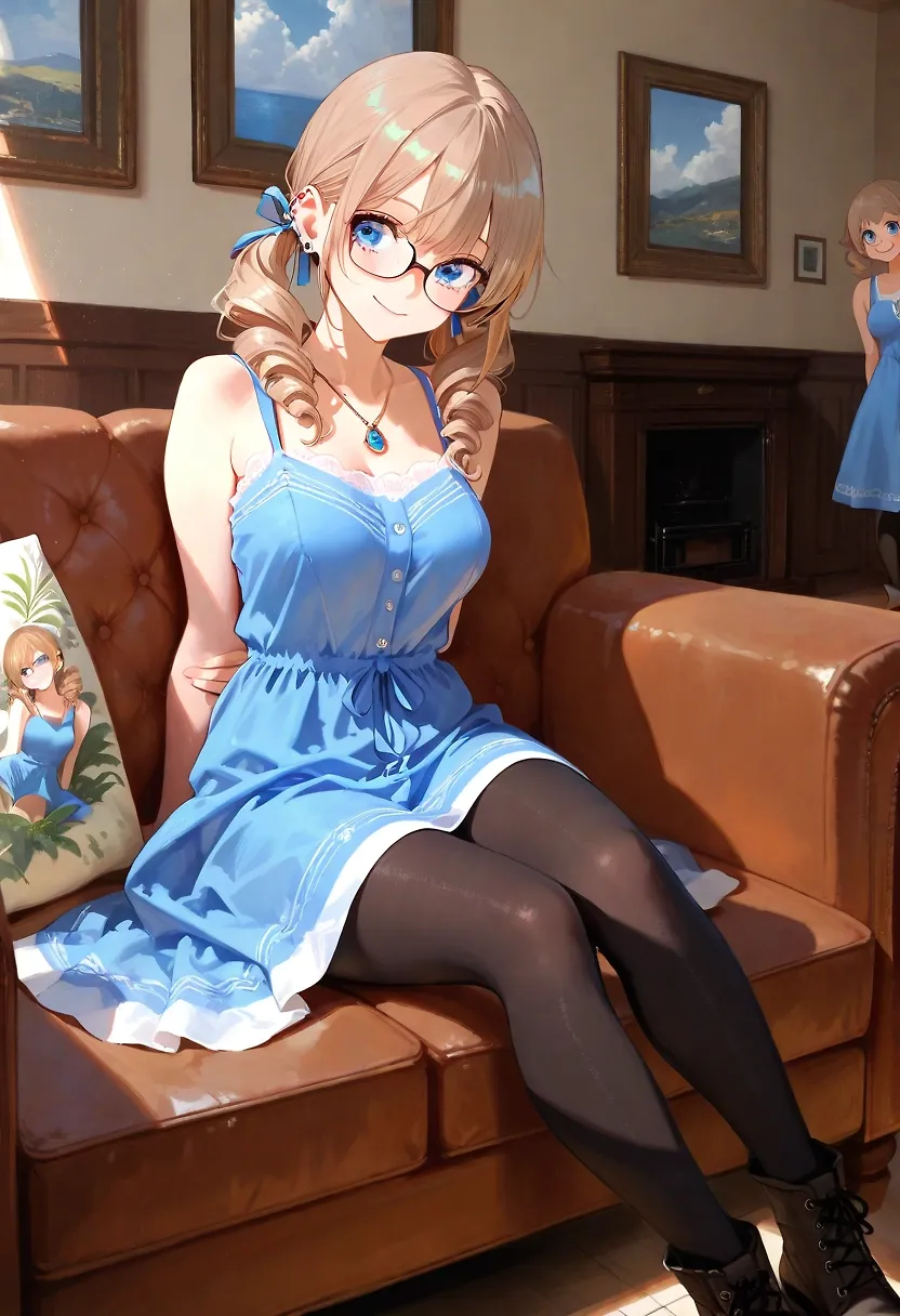 AI art "Hana in the living room"