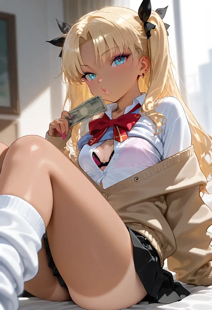 AI art "Some gyaru Tohsaka Rin experiments"