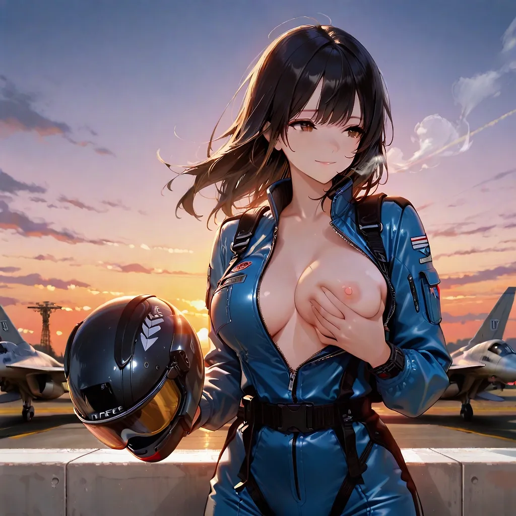 AI art "✈️ Hot Shots 📷 for 200 Followers 😘" with user description "Highly trained professionals.

Advanced military hardware.

Years of discipline and dedication.

And not a single one of them missed the opportunity to pose for the camera.

Thank you for 200 followers! 😘✈️📷🔥

@octavian @peterco @warmicestudios @smut317 @gildenstein @reptorn @cef_ultra @casca_kirei-onna @heihund  @bad77 @a_casual_prompter @parda"