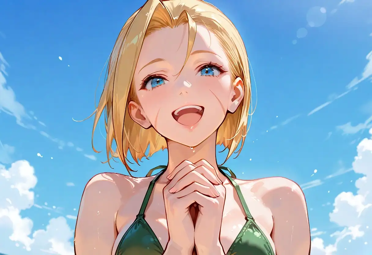 AI art "9S VS Cammy White (beach)"