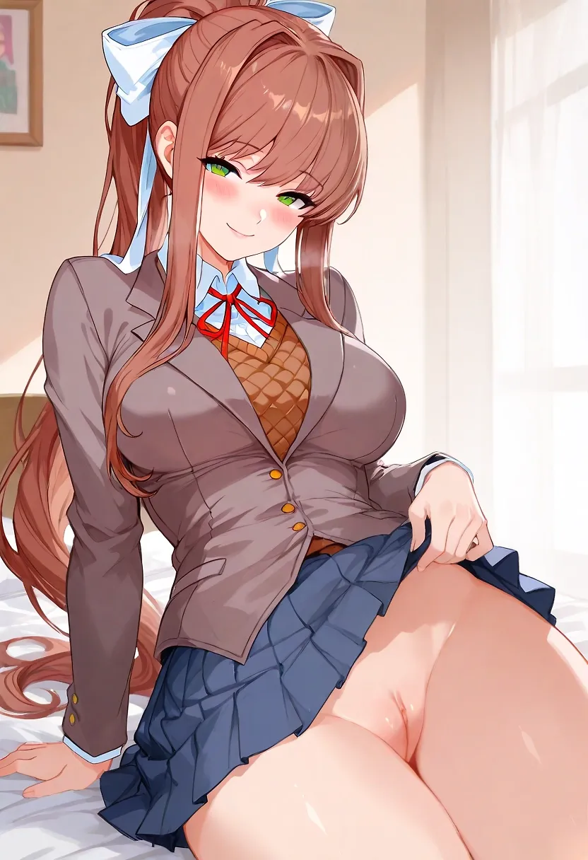 Monika Giving You a Peek