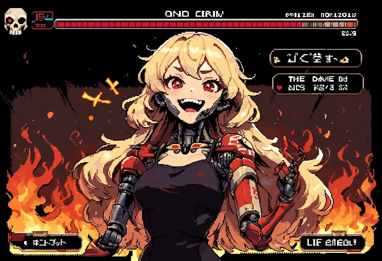 AI art '🦾 Amber's final stage (Mega Tokyo 2032 AD)' with user description 'Here it is, impossible! It's more like a girlfriend simulator or something, those Japanese developers...

No clue on what to do.. maybe if I change the side of the controller 🎮?

@gildenstein  congratulations 🎉👏🏼👏🏼 again buddy 🦾😉😏'