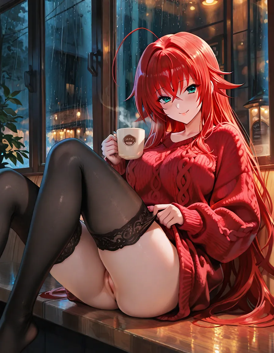 AI art "Rias Solo" with user description "Rias having some solo fun.

For all the Rias enthusiasts out there :)"