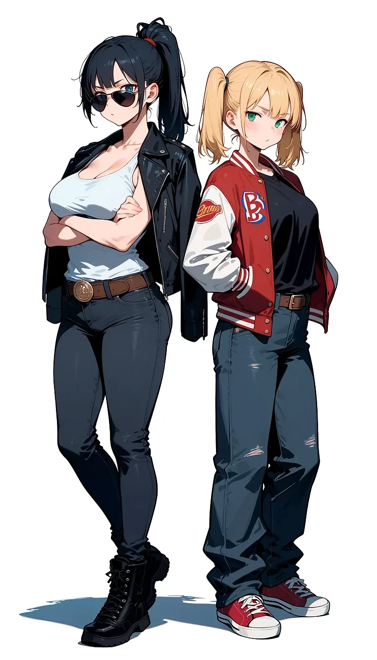 AI art "A Question From Sam and Miki" with user description "So, who is it?  Who do you love?

I would like thank both @a_casual_prompter and @terror2 for sharing the knowledge on generating readable text"