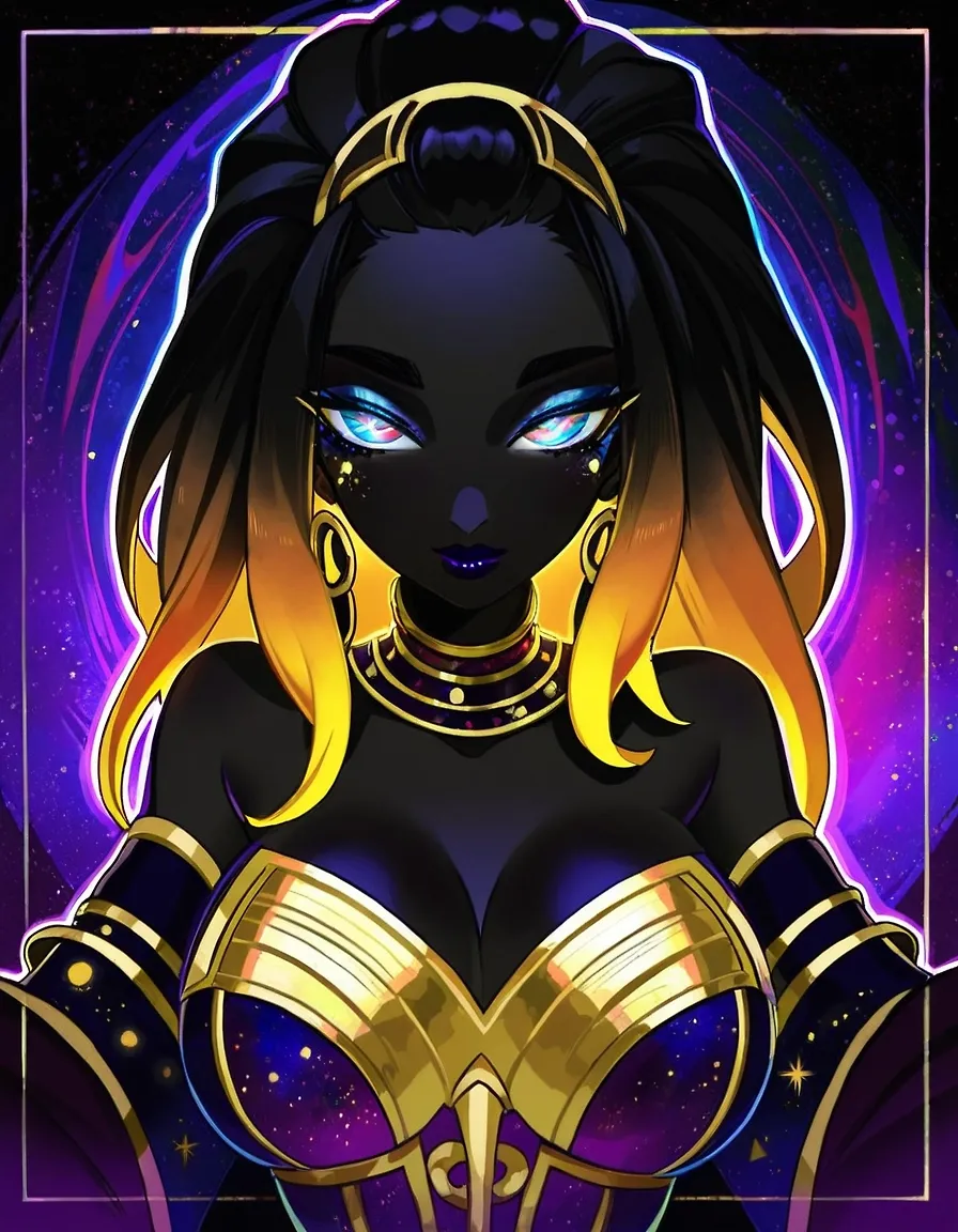 AI art "Cosmic Ebony Goddess"
