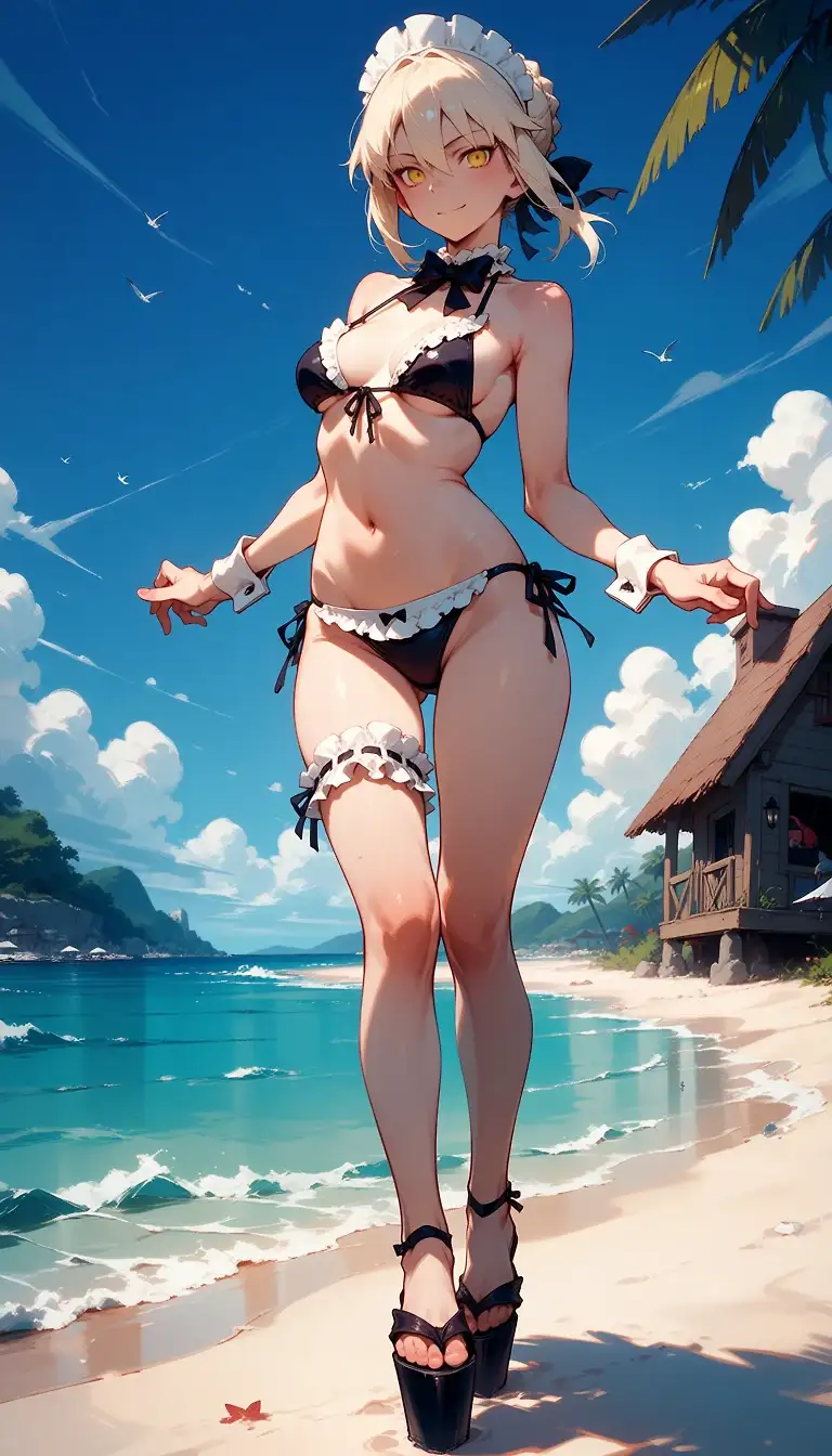 maid bikini Saber Alter