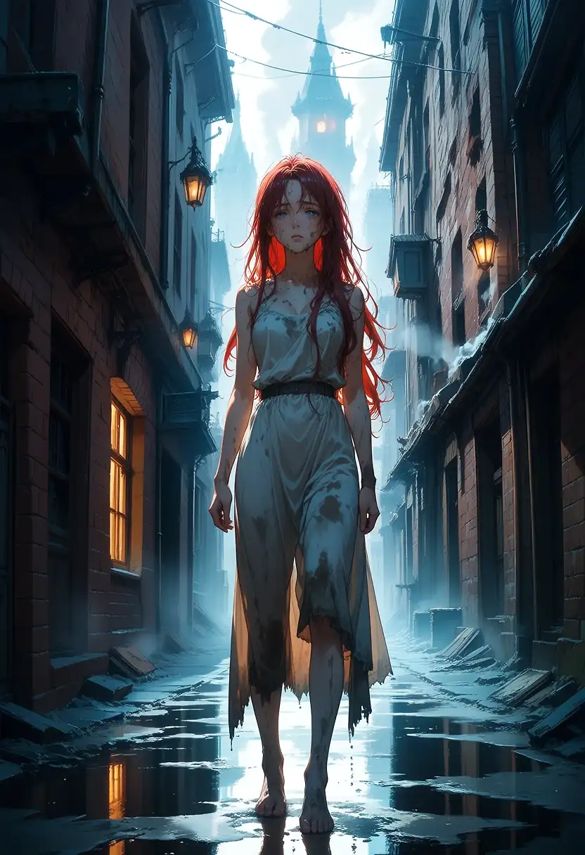 AI art 'Red M down on her luck'