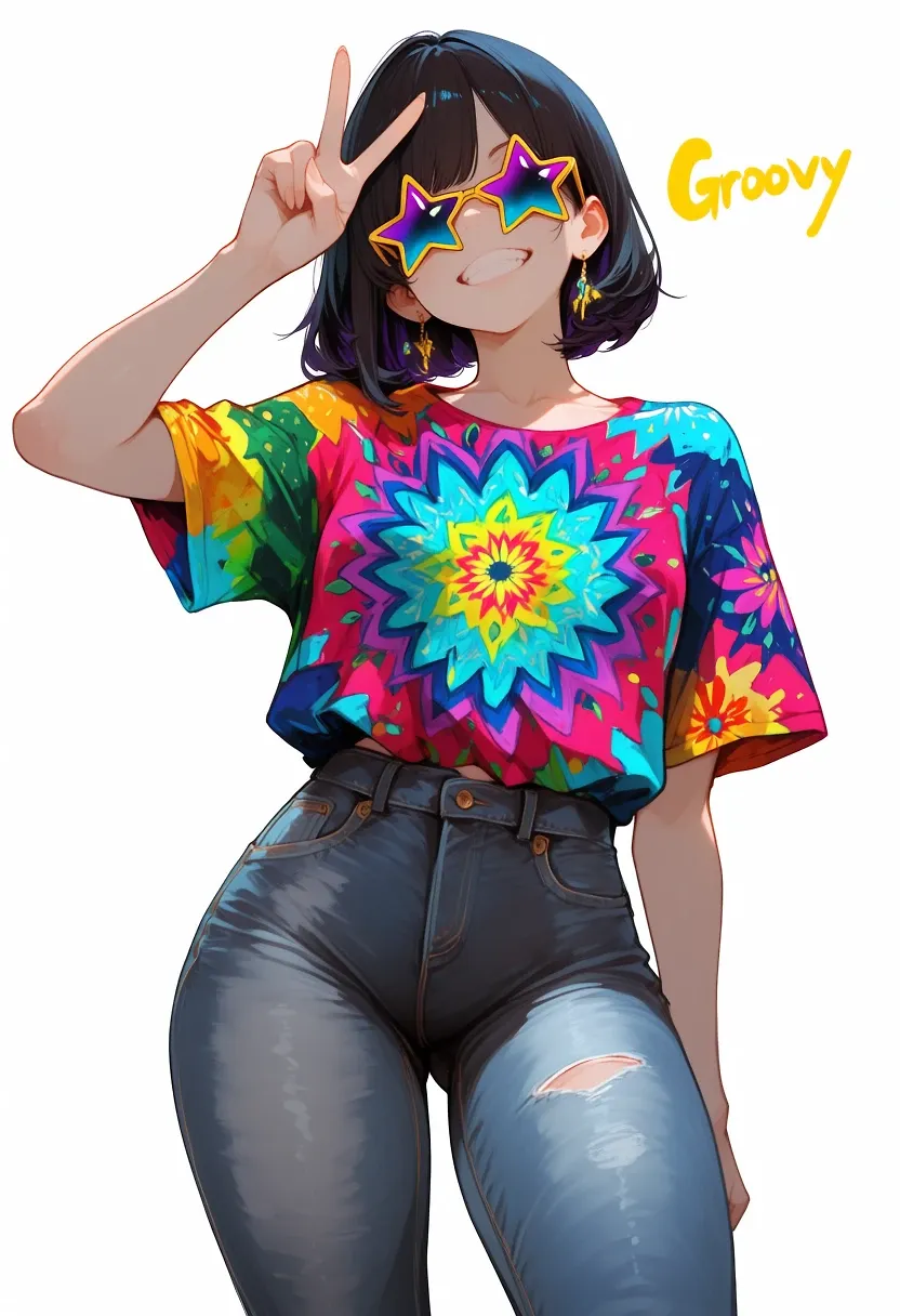 Tie-dyed