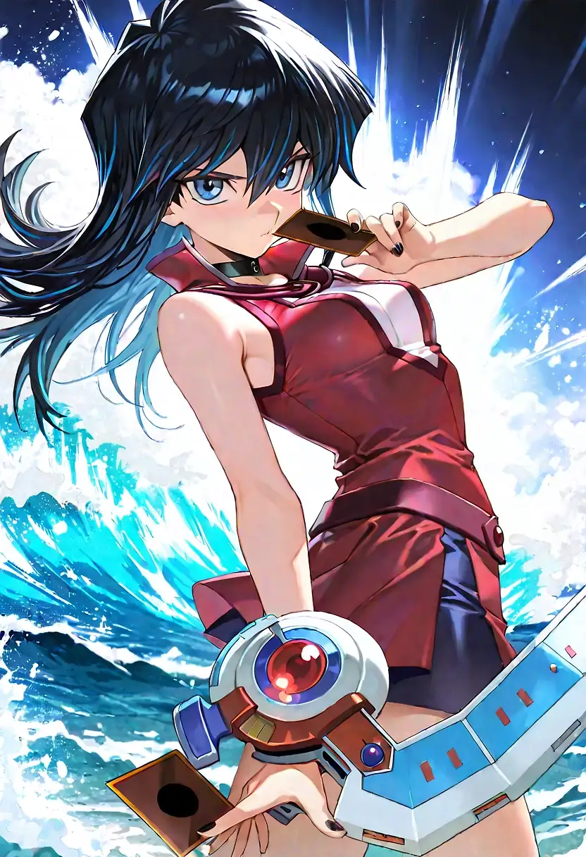 AI art 'Yu-Gi-Oh Anara' with user description 'Didn't expect the Slifer red uniform to look so good on her <3

What kind of deck do you think Anara would use?'