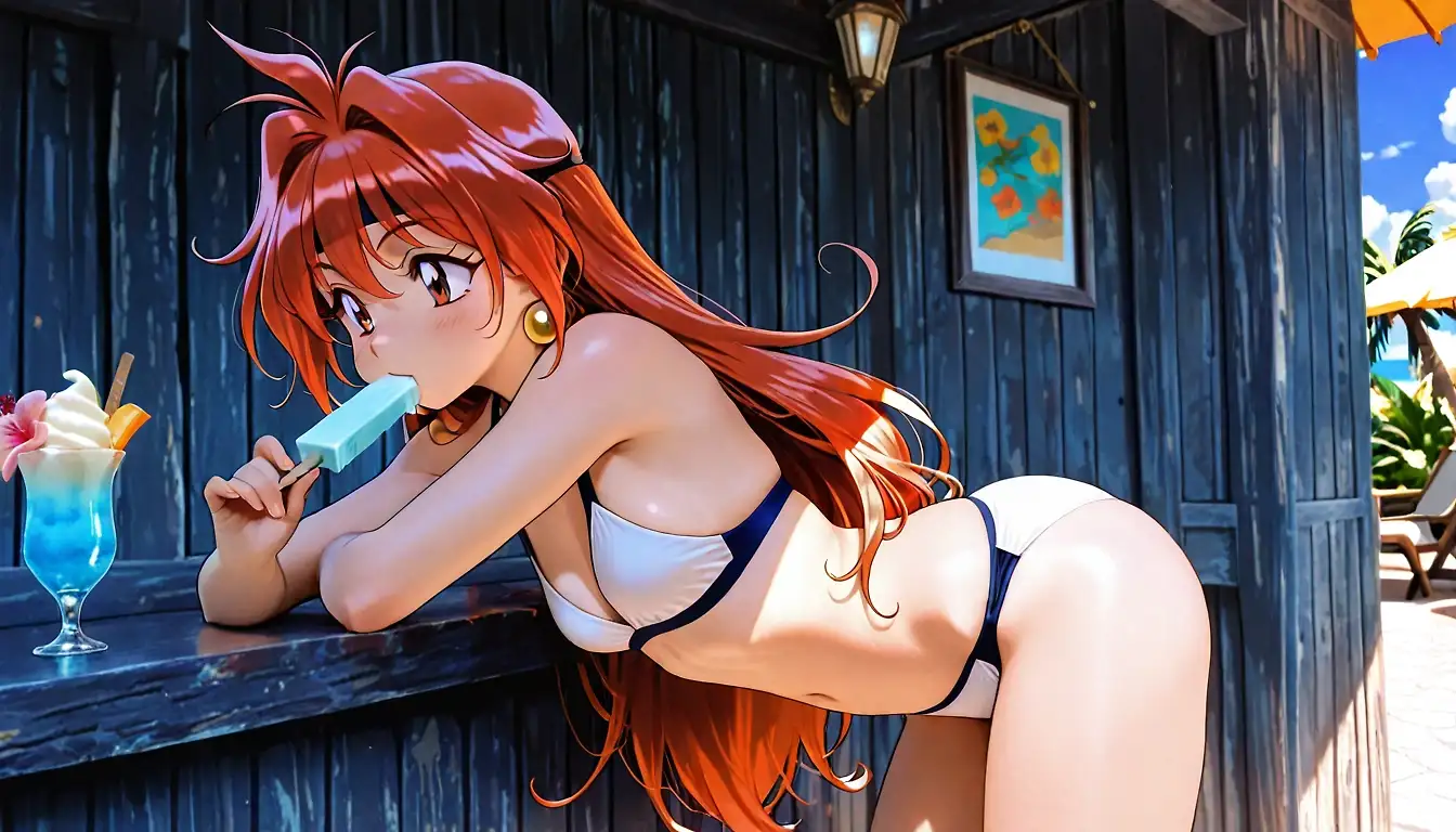 AI art "Lina beach day"