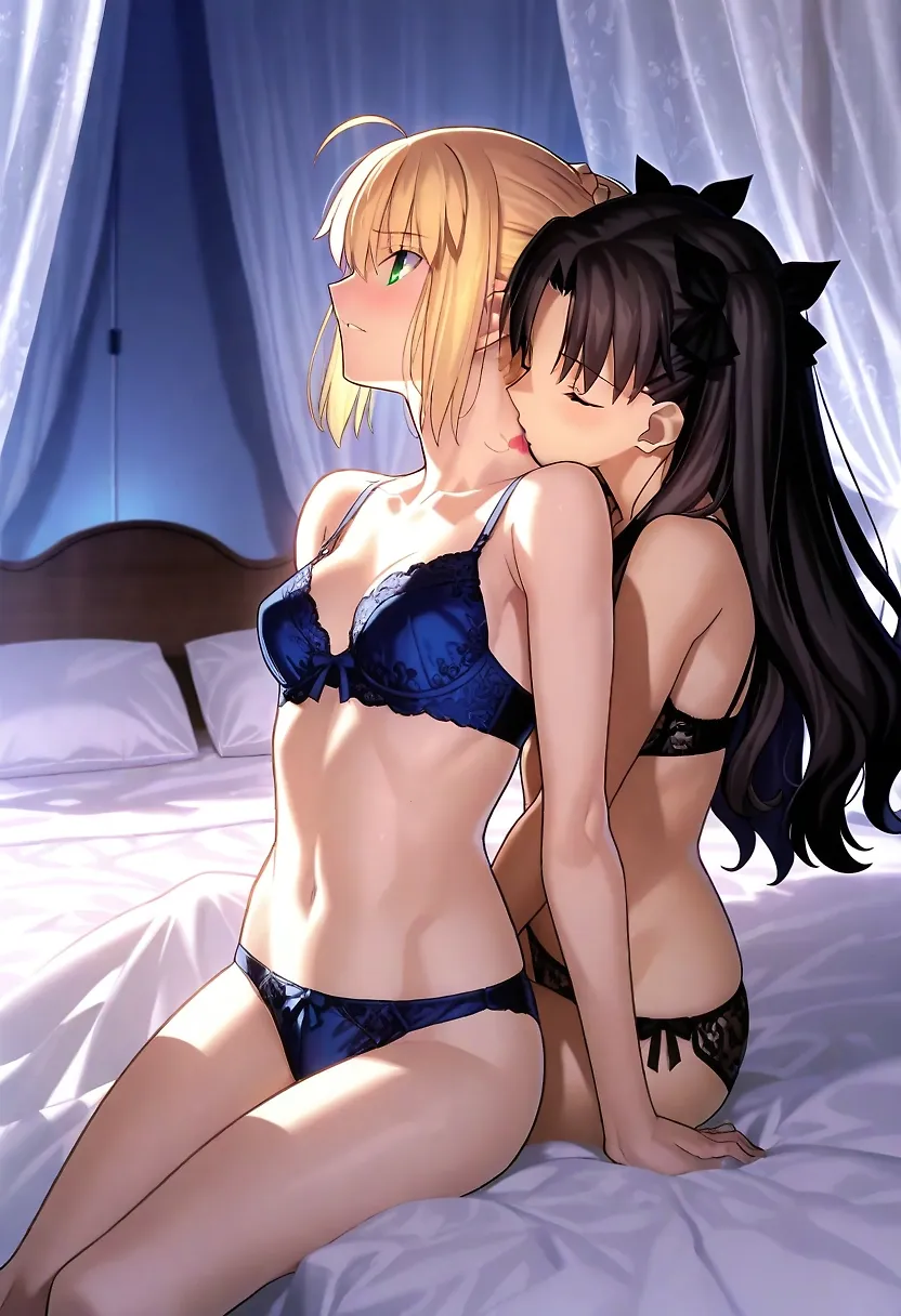 AI art "Saber x Toesaka Rin"