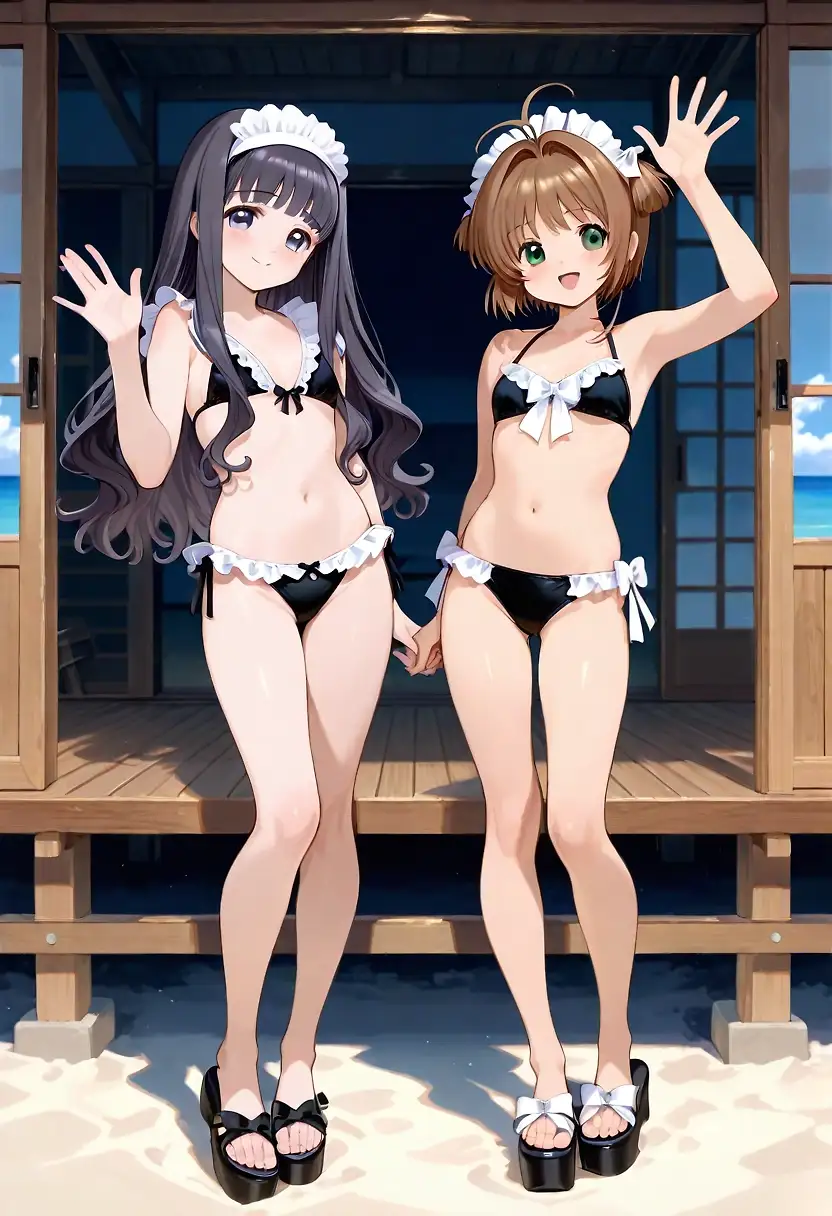 bikini maid sakura&tomoyo